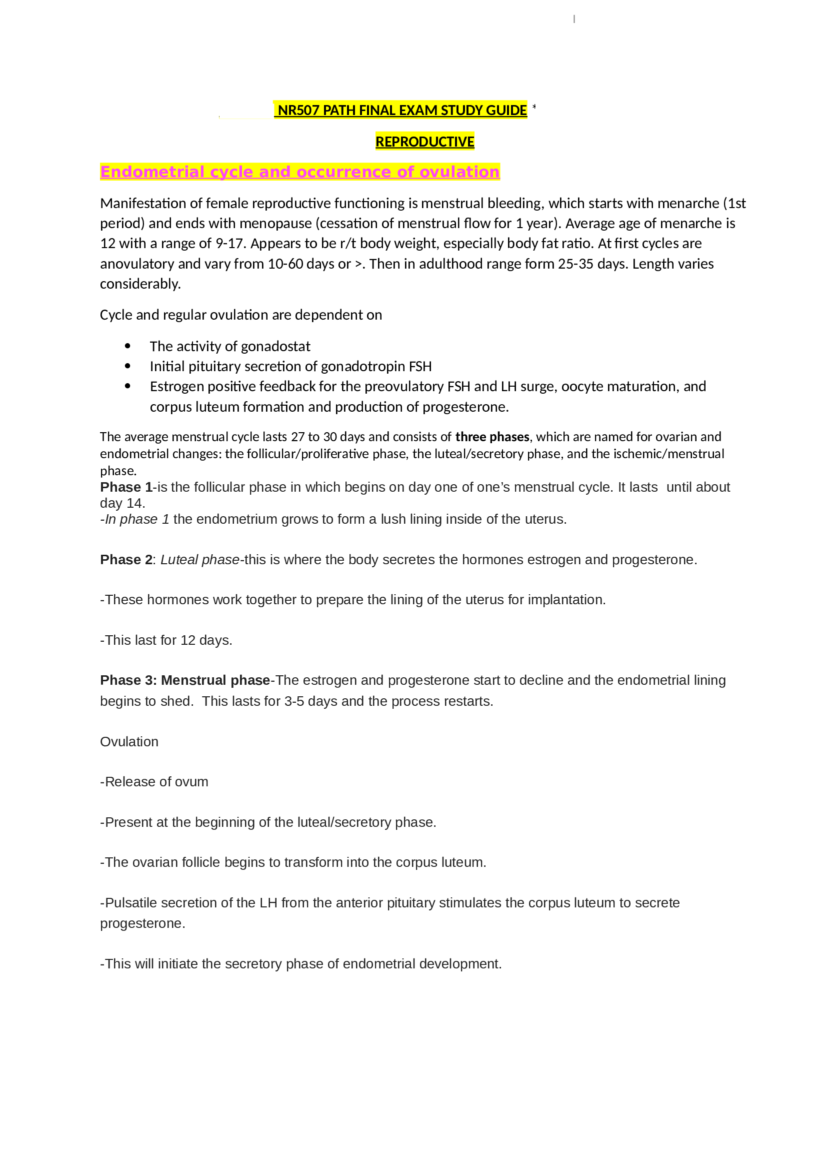 NR 507 NR507 PATH Final Exam Study Guide with complete solution (2026)