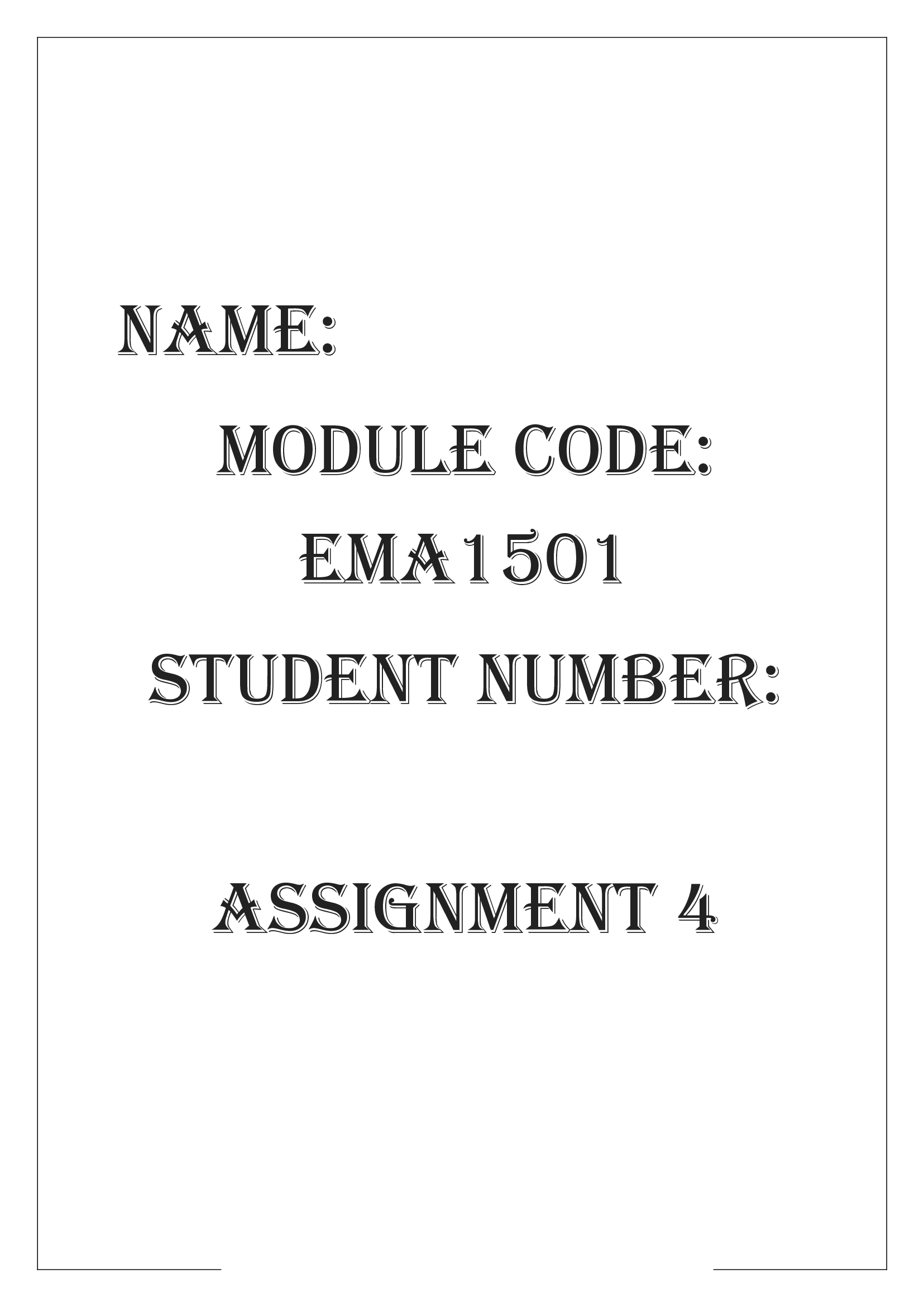 EMA1501 Assignment 4 Study Guide for 2026 Exam