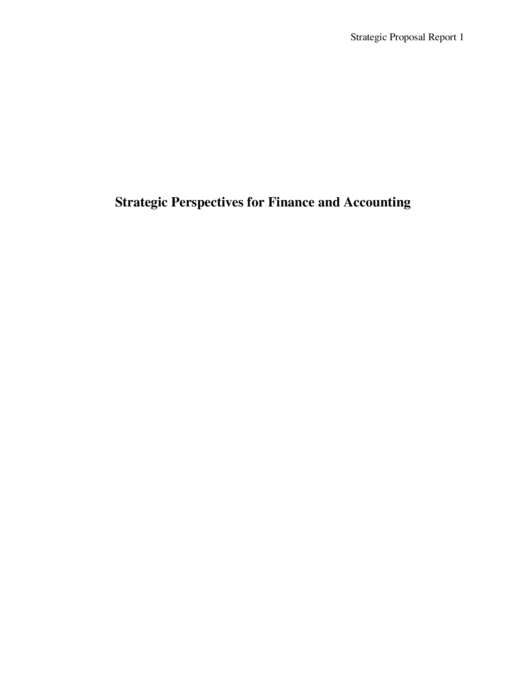 Strategic Perspectives for Finance and Accounting-Passing Grades Study Material