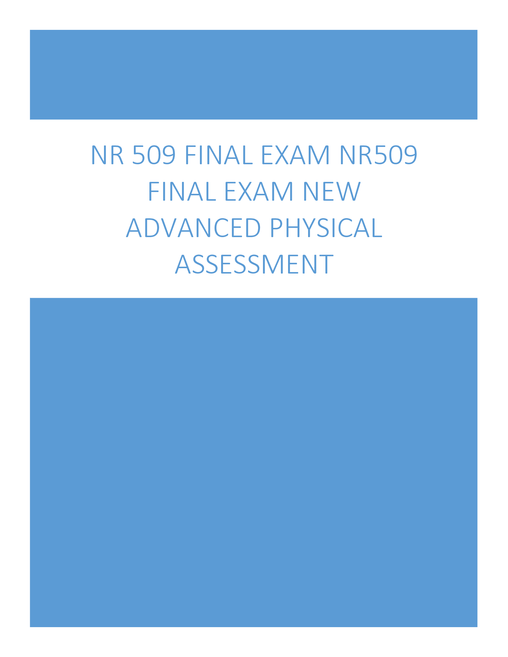 Nr 509 final exam nr509 final exam new 2024 advanced physical assessment