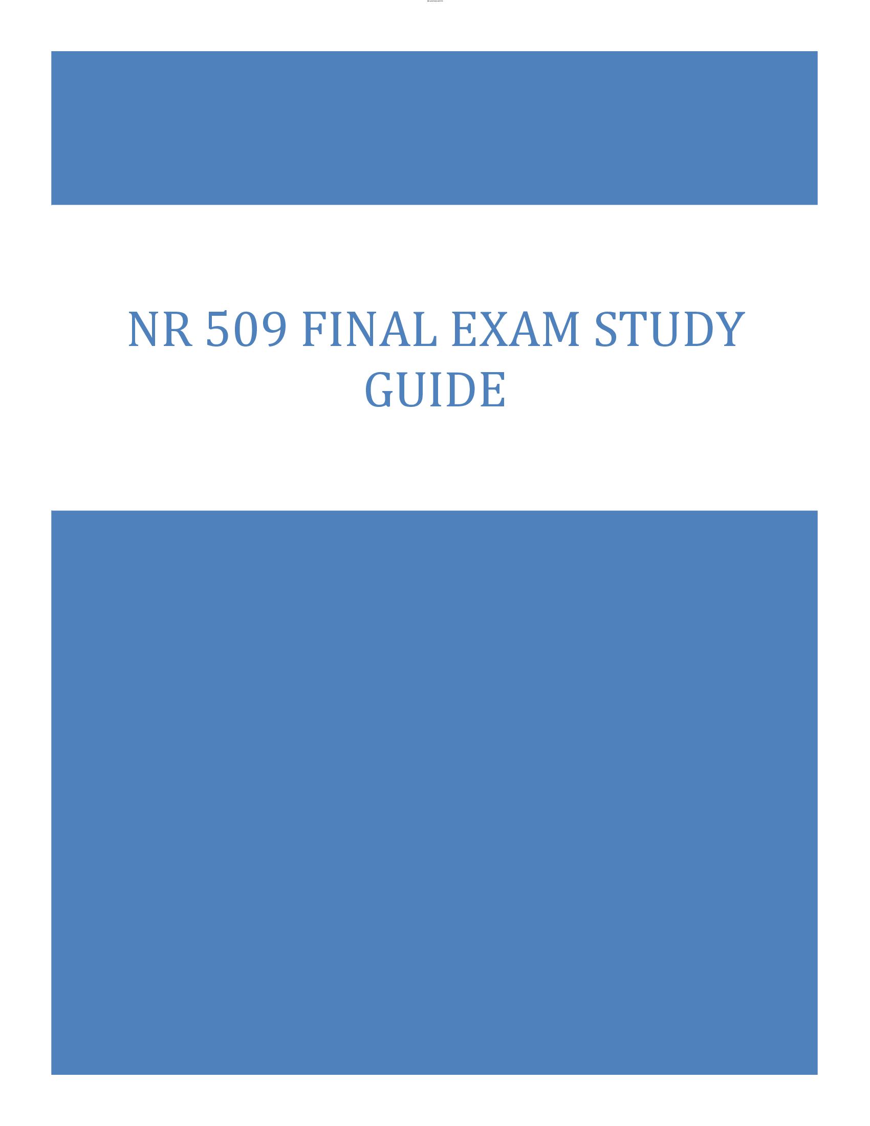 NR 509 Mid Term Exam Study Guide 2026