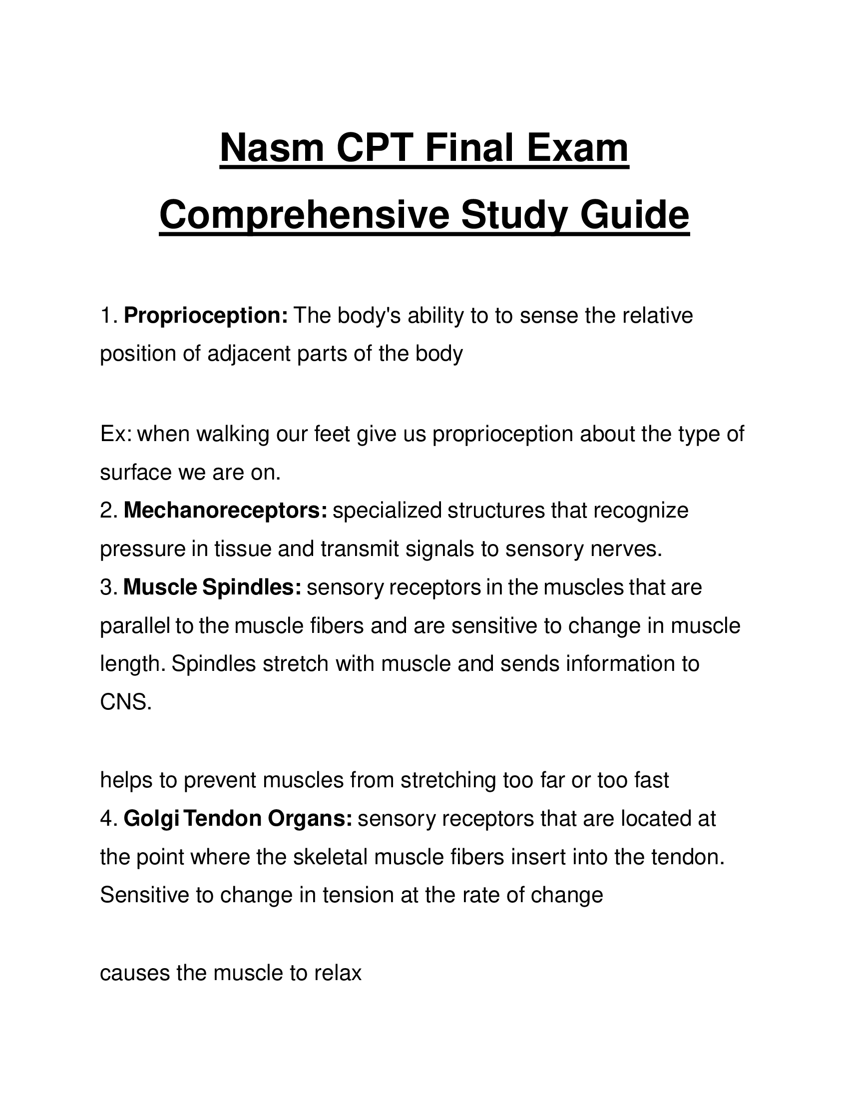 Nasm CPT Final Exam Comprehensive Study Guide 2026
