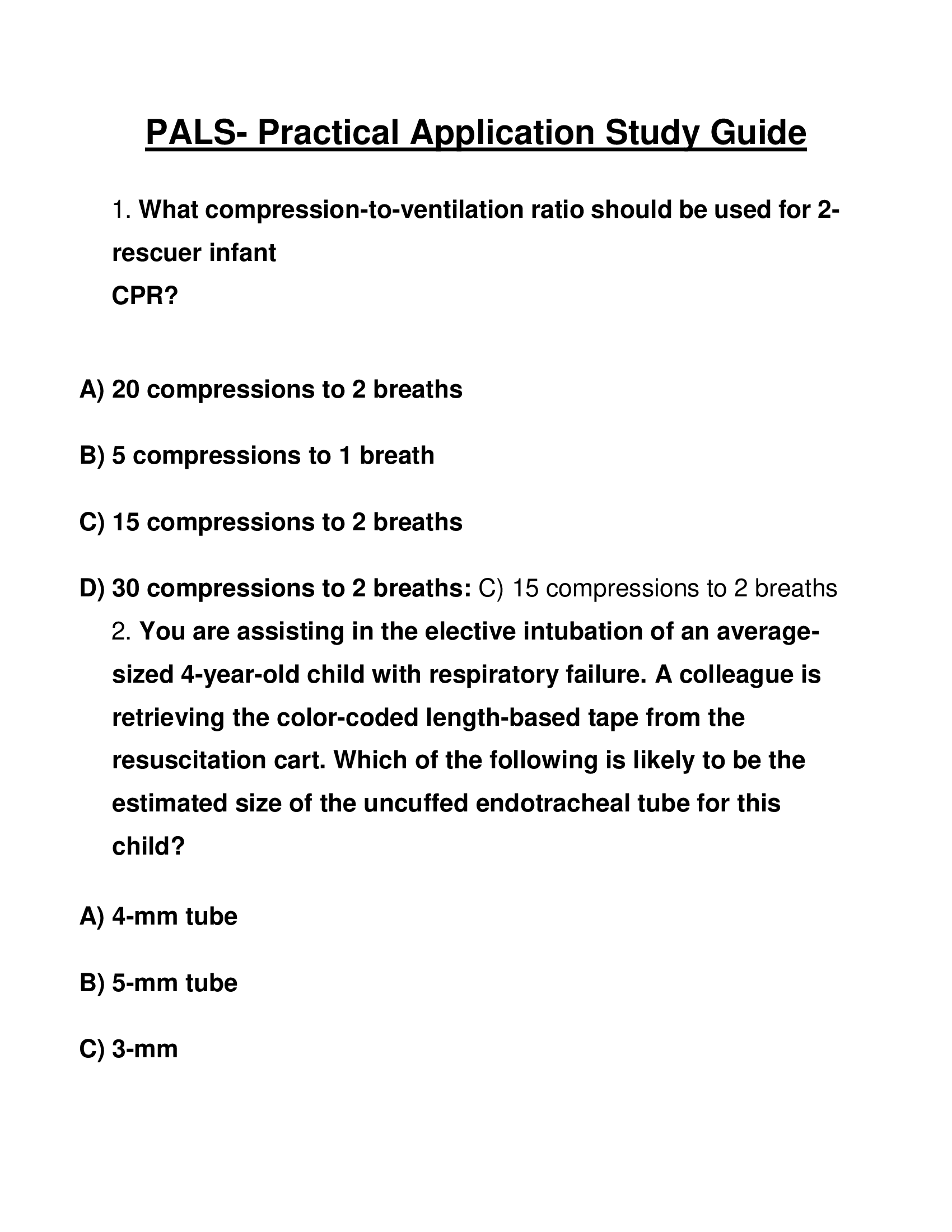 PALS- Practical Application Study Guide 2023