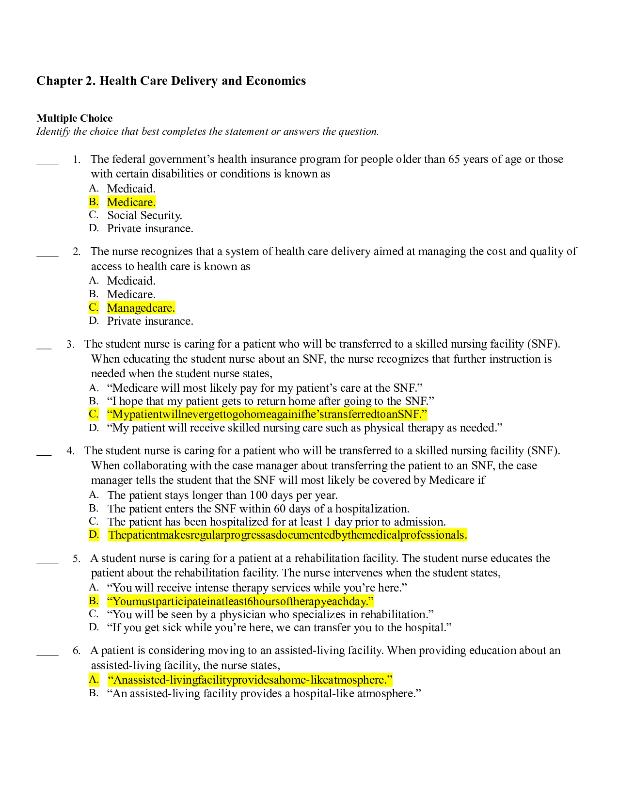 Chapter 2. Health Care Delivery and Economics