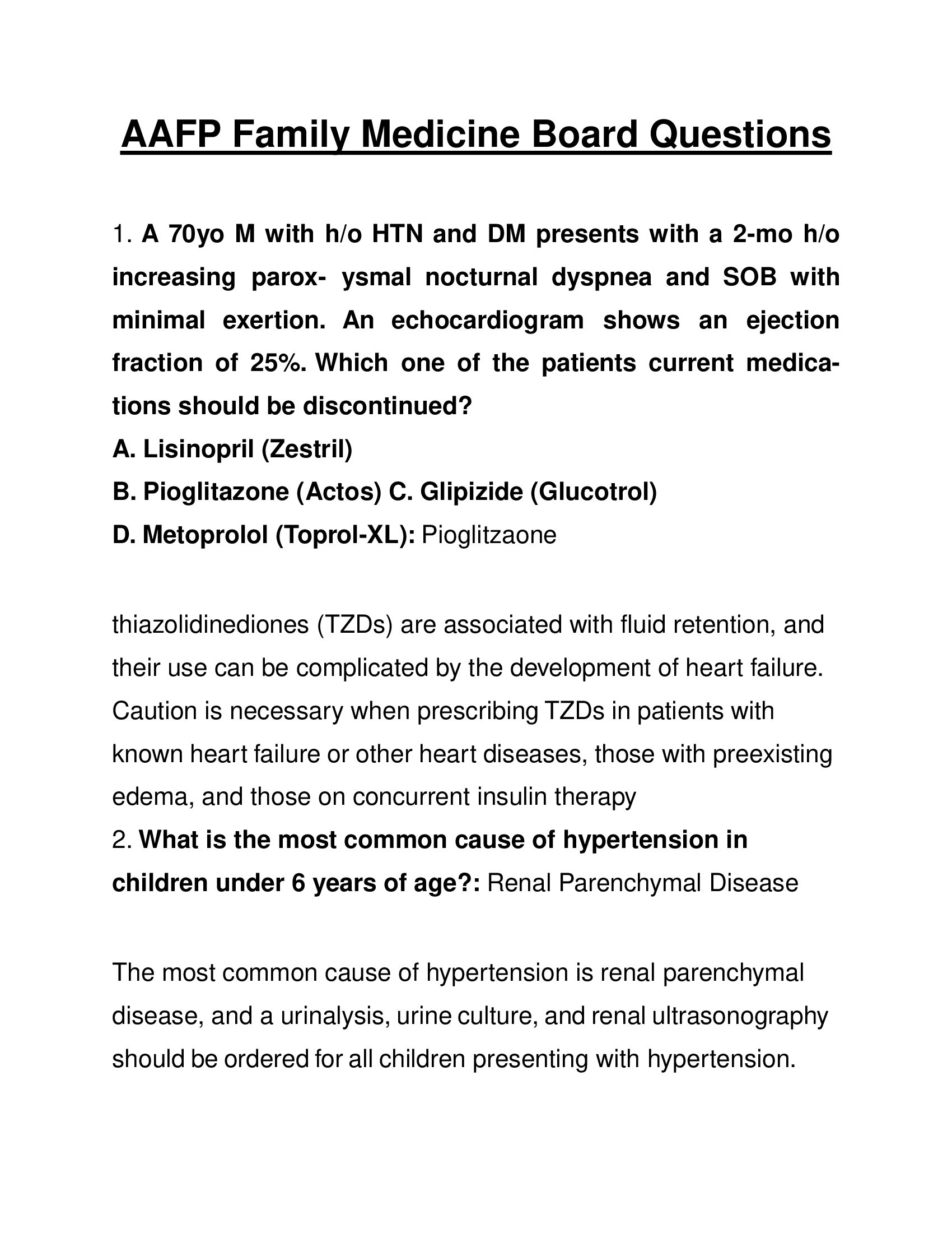 AAFP Family Medicine Board Questions 2025/2026