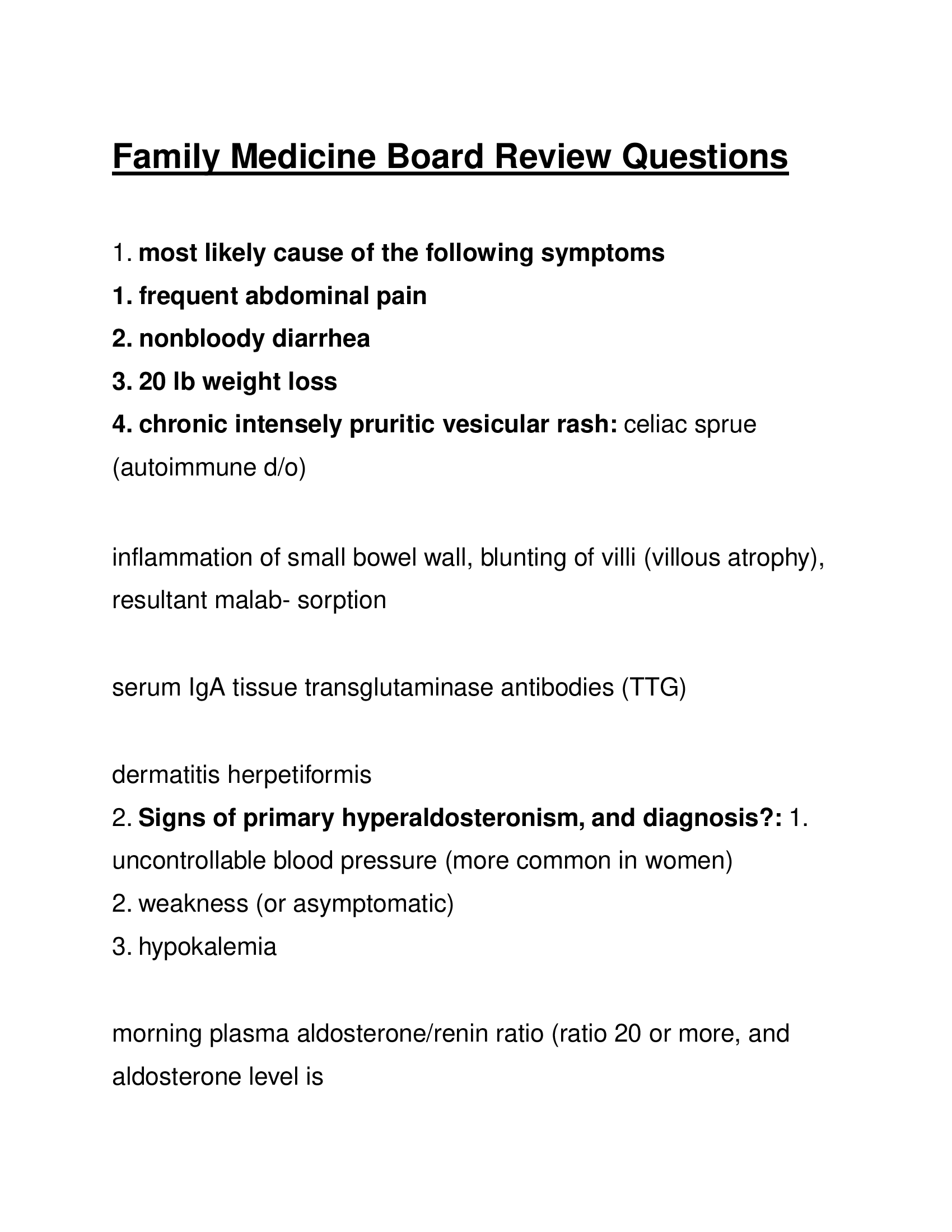 Family Medicine Board review questions and answers