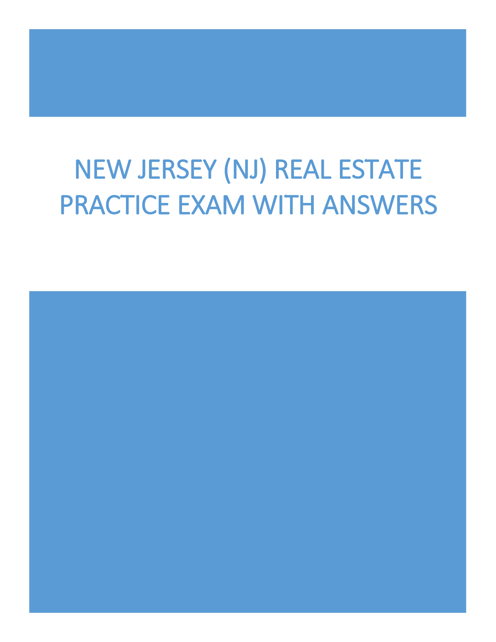 Real Estate Practice Exam NEW JERSEY (NJ) with Answers 2026