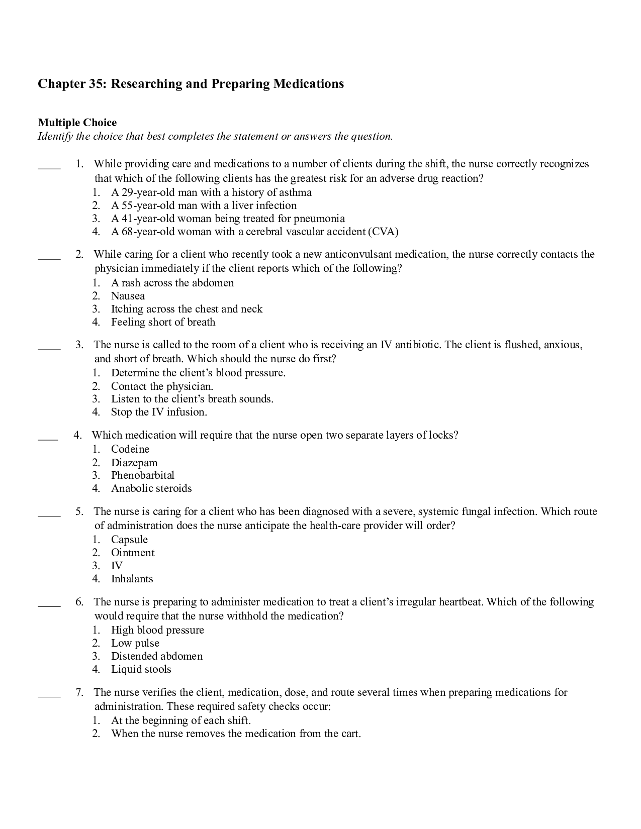 Chapter 35 Researching and Preparing Medications