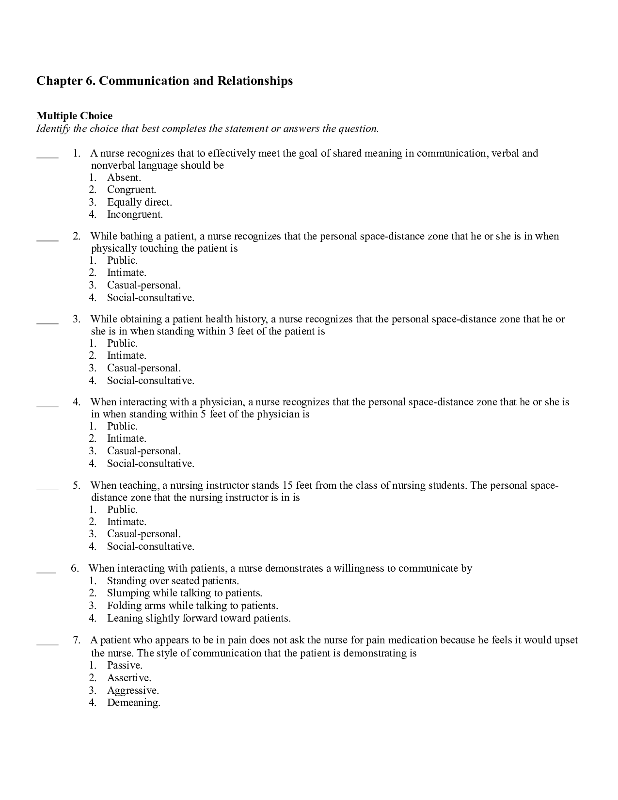 Chapter 6. Communication and Relationships