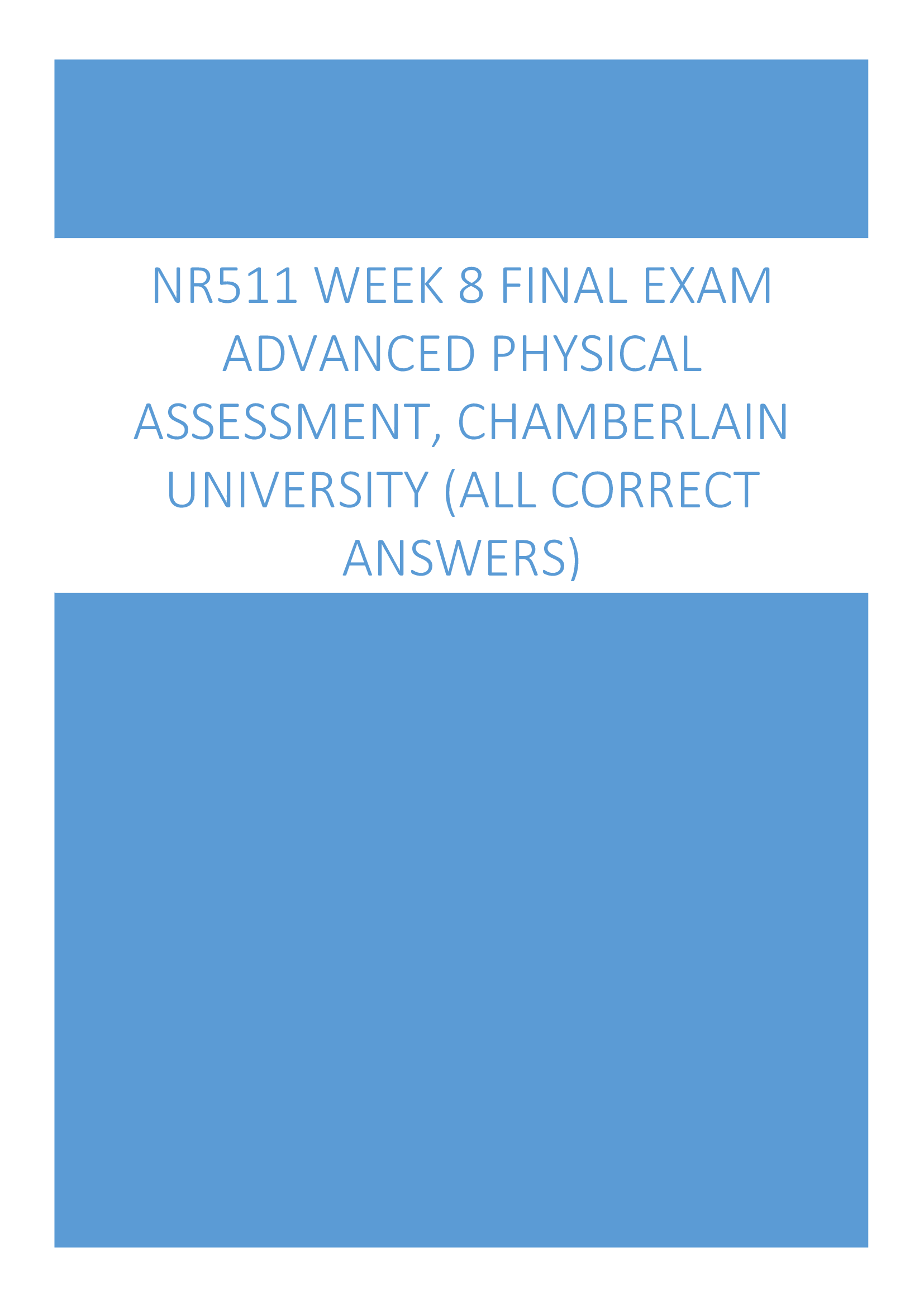 NR511 Week 8 Final Exam (Latest 2024) Mrs. Thomas was seen in the office complaining of pain and point tenderness in the area of her elbow. The pain has increased following a day of gardening