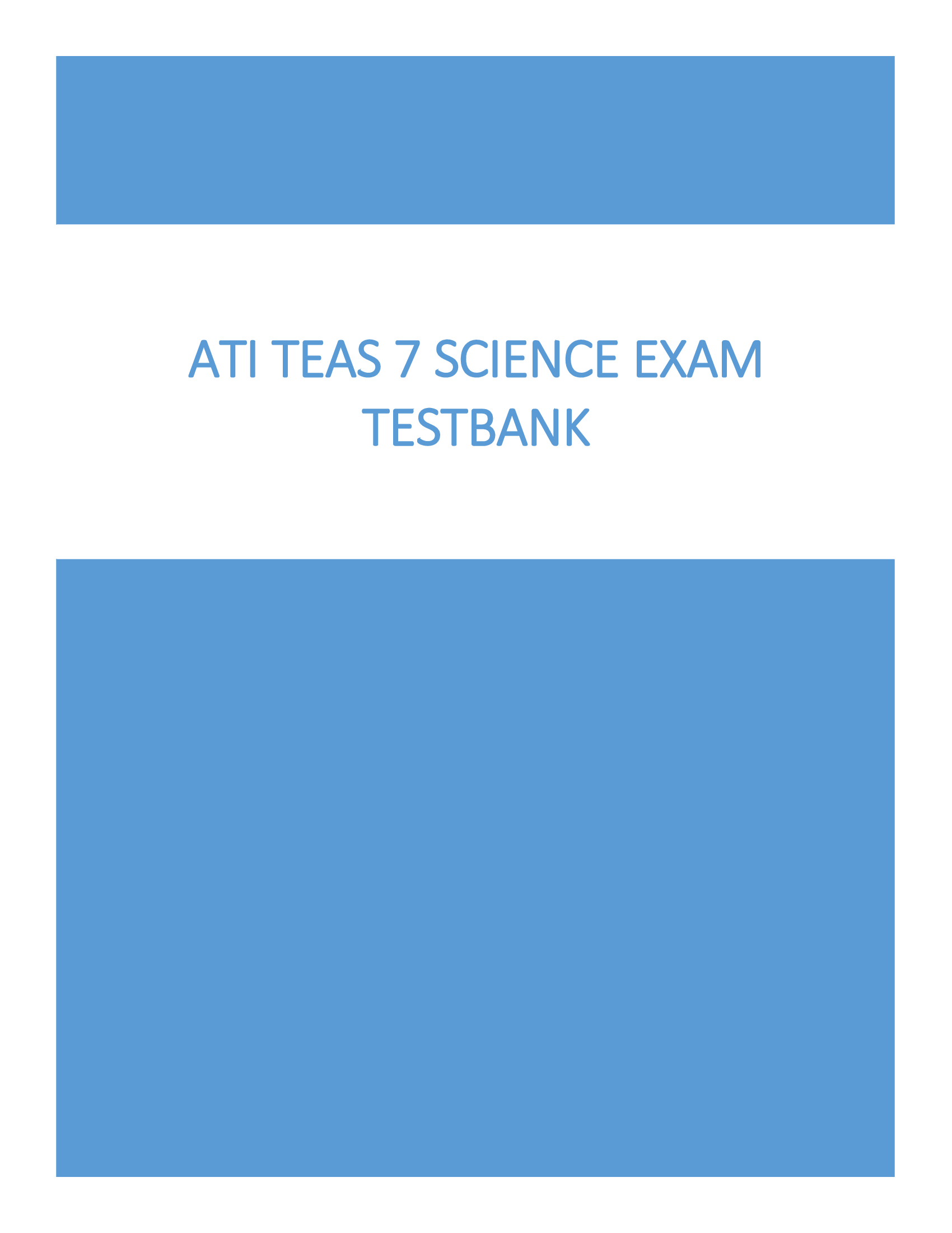 ATI TEAS 7 Science Test Bank Questions Answers 2024