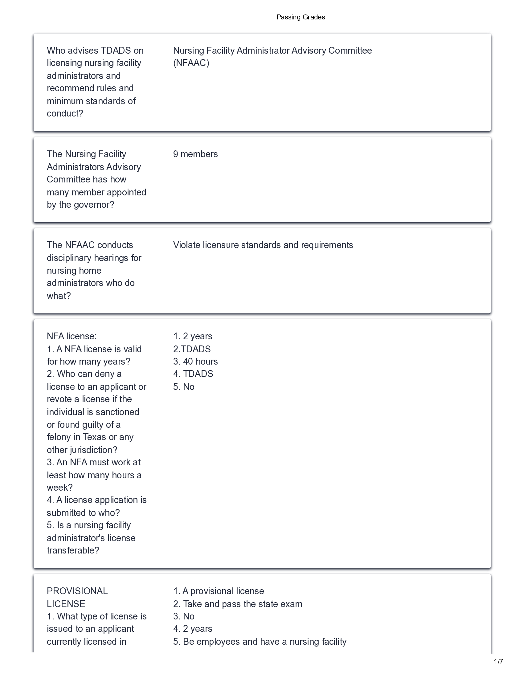 NHA Texas Exam (Crystal's review) Health Facility Administrator Licensure Exam Questions and Answers