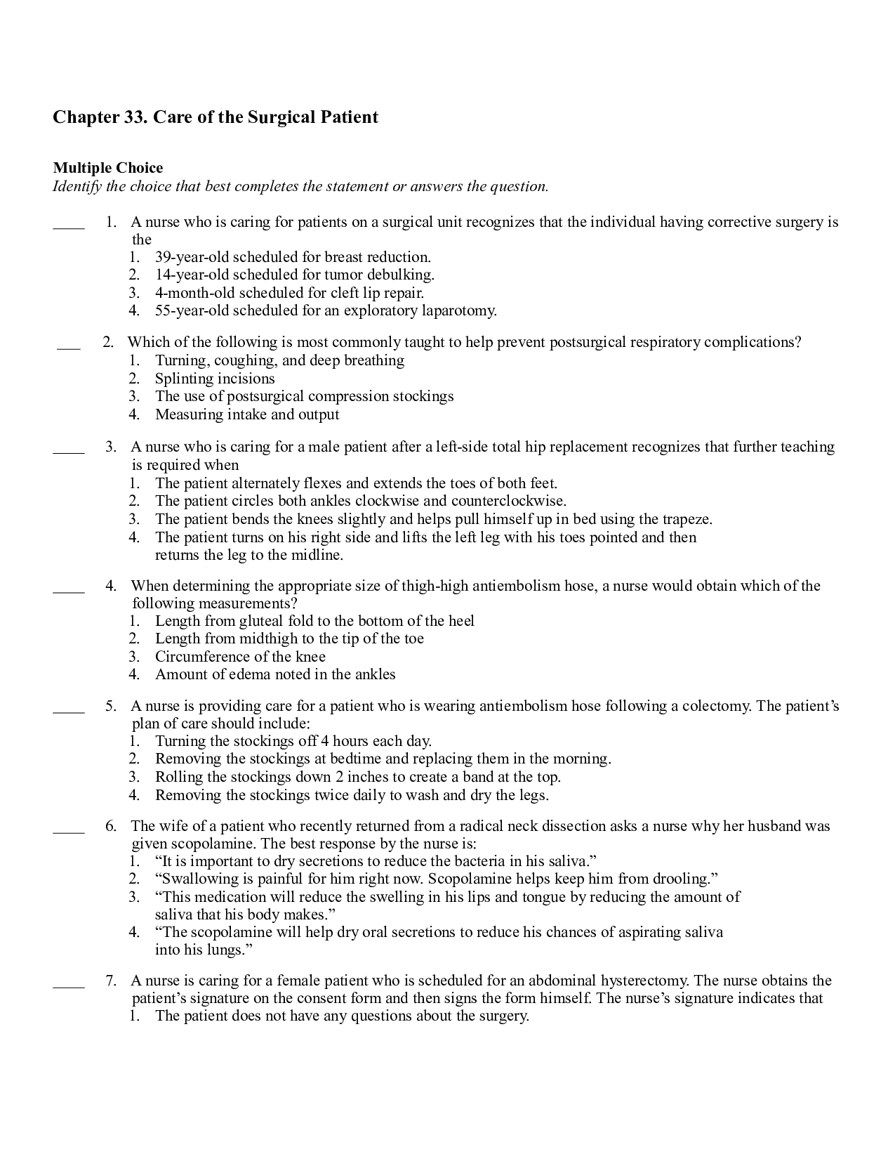 Chapter 33. Care of the Surgical Patient