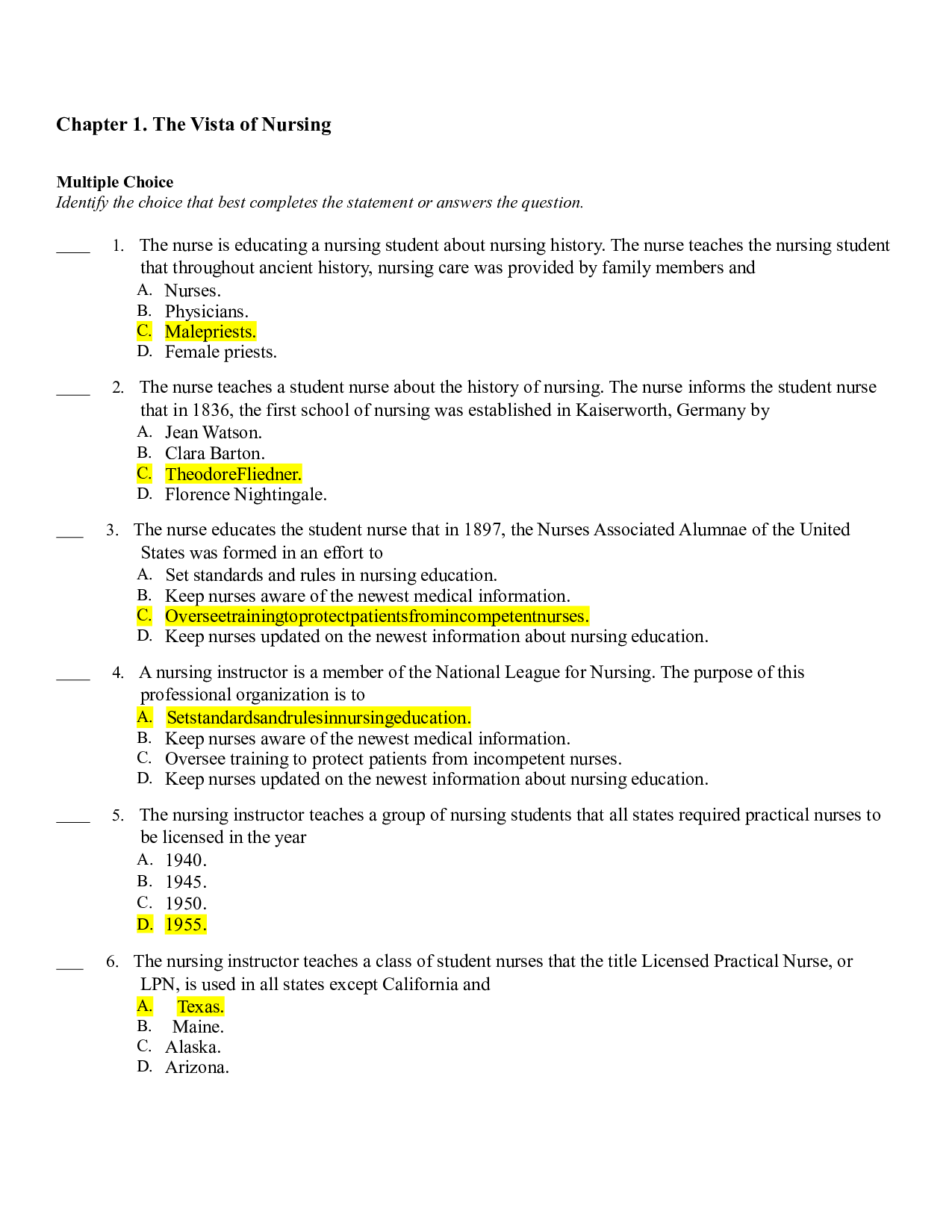 Chapter 1. The Vista of Nursing