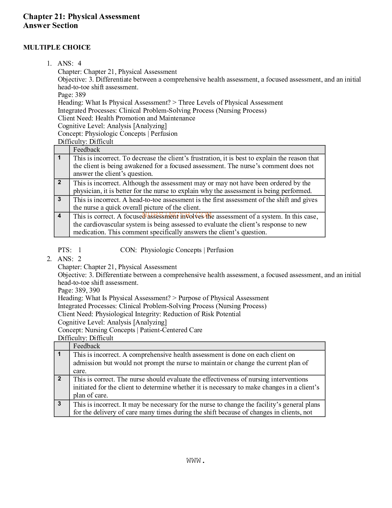 Chapter 21 Physical Assessment