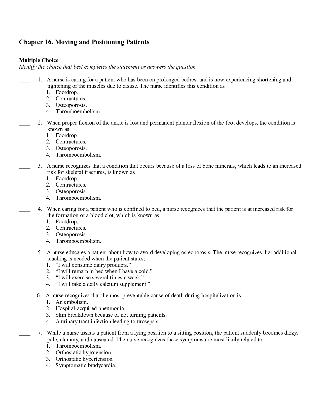 Chapter 16. Moving and Positioning Patients
