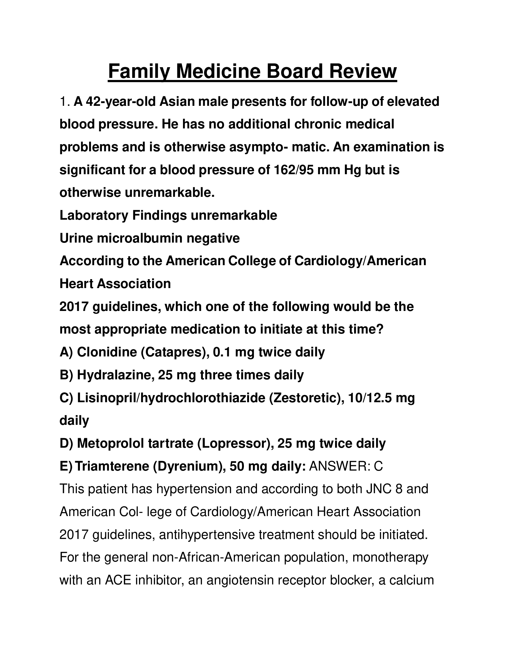 Family Medicine Board Exam Study Guide