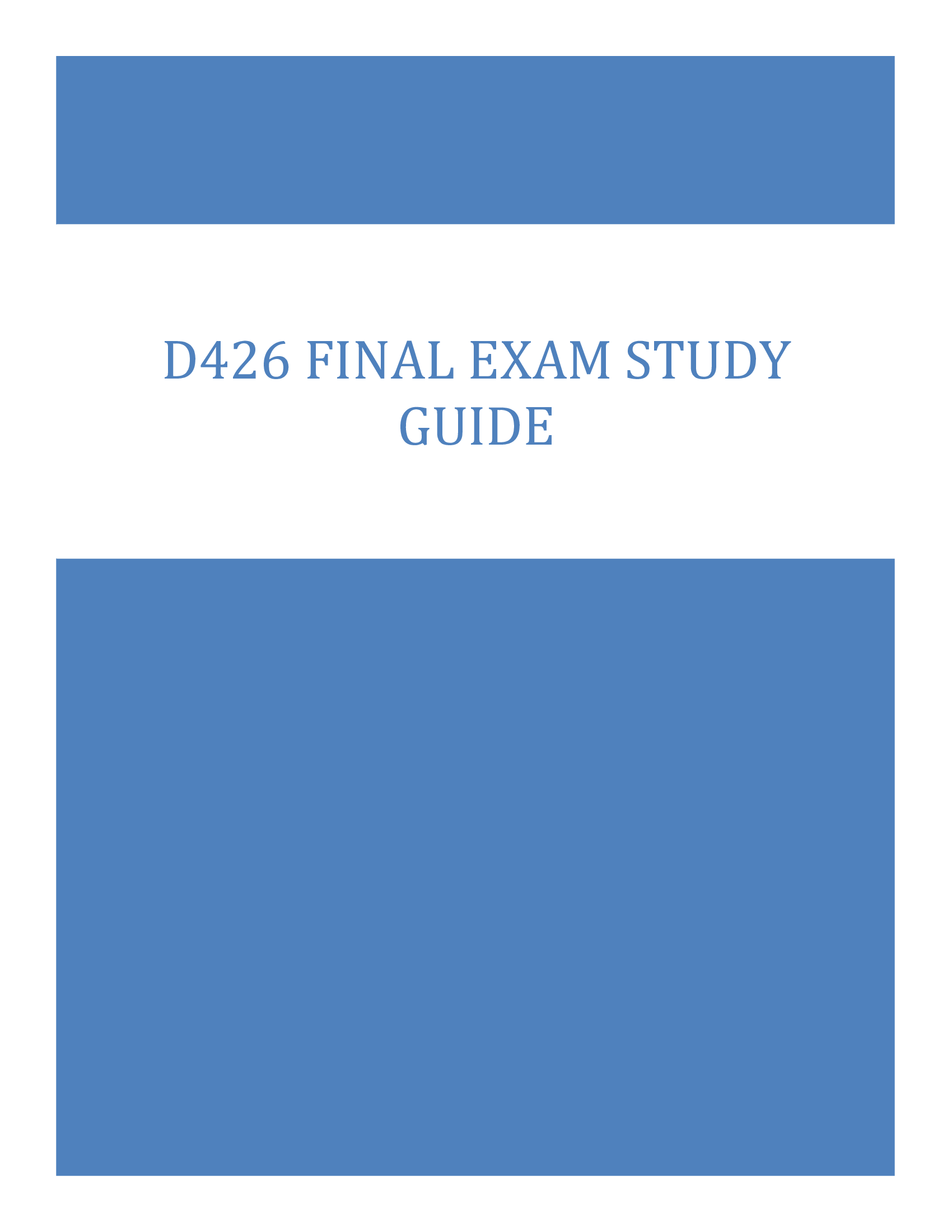 D426 Final Exam Study Guide 2024
