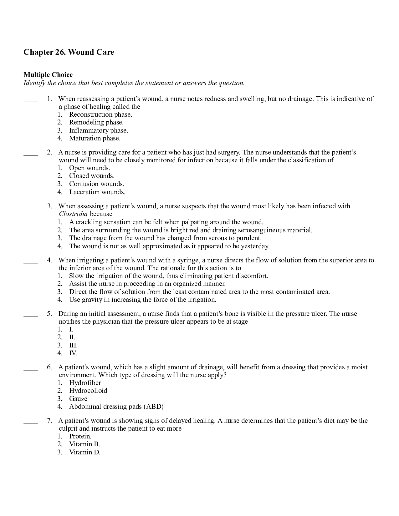 Chapter 26. Wound Care