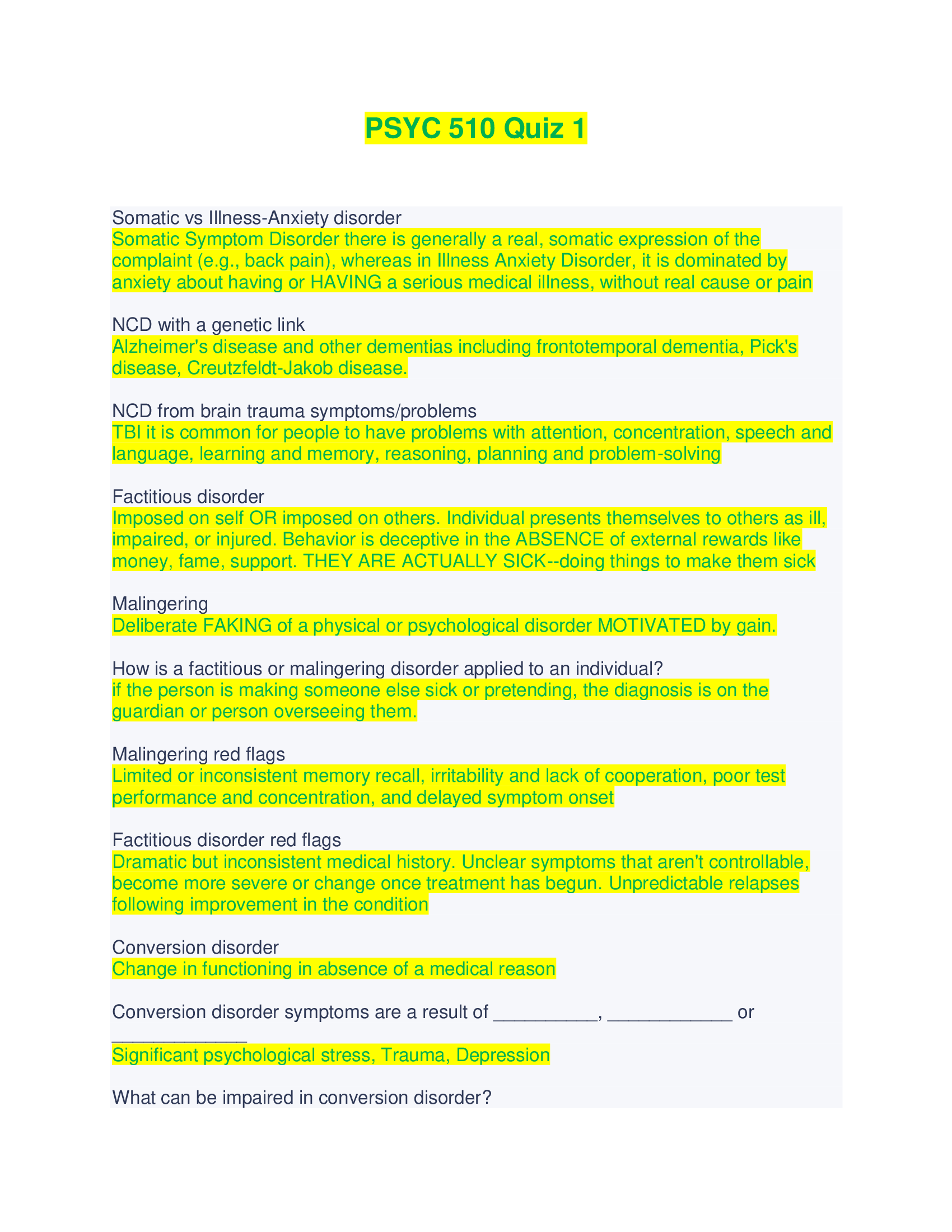 PSYC 510 Quiz 1 - Questions and Answers