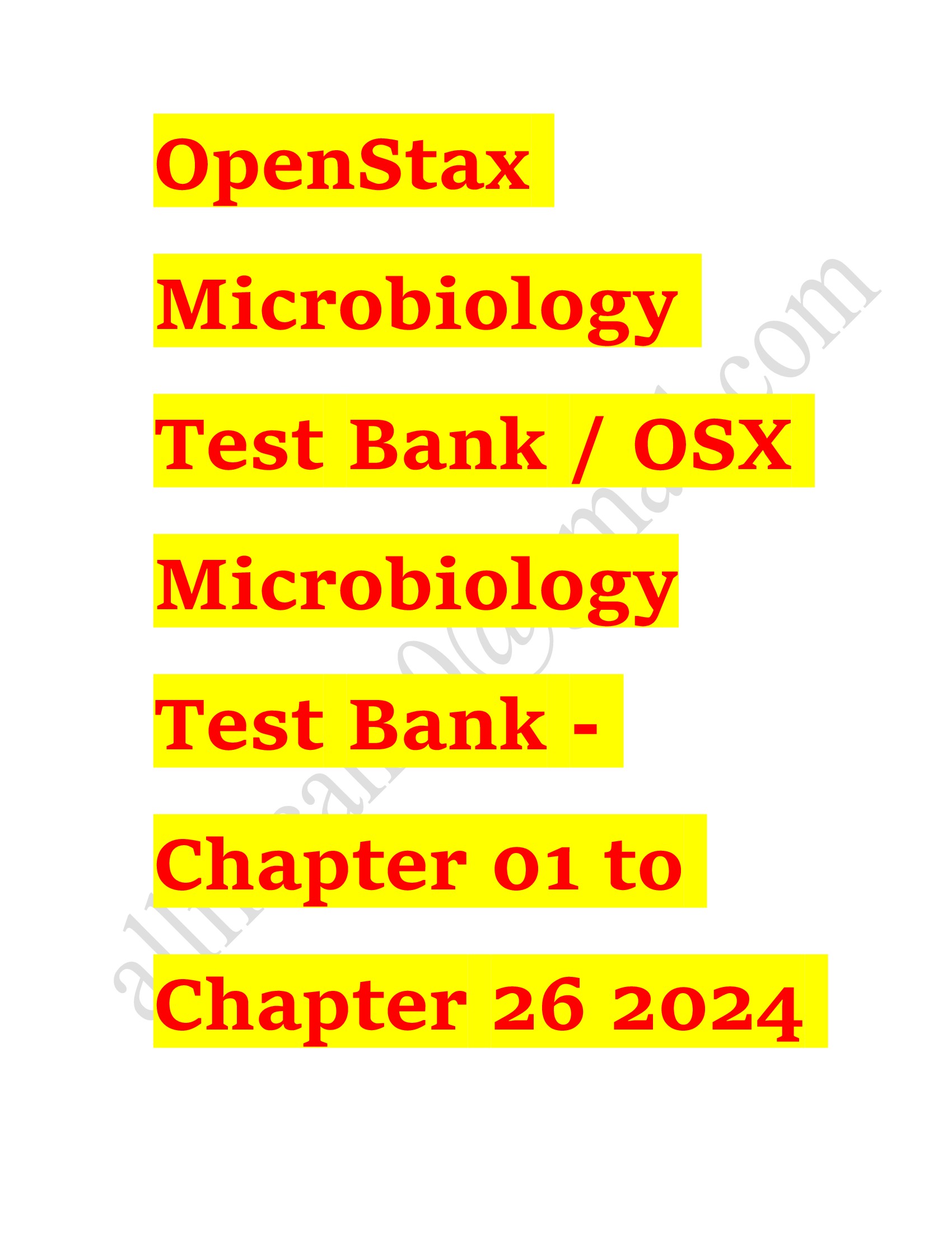Test bank osx microbiology chapter_01 to chapter_26 Latest Update 2023-2024