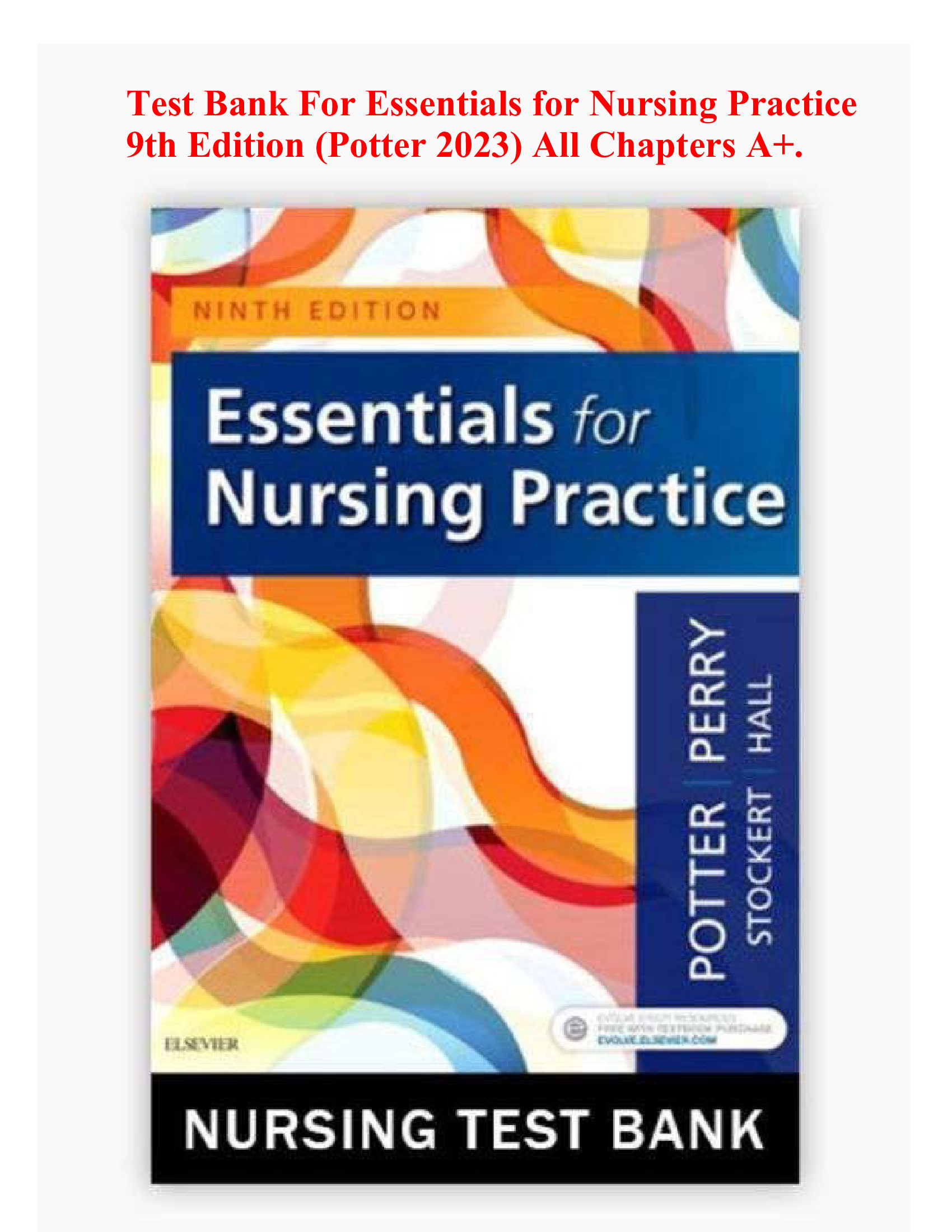 Test Bank for Essentials for Nursing Practice 9th Edition by Potter & Perry