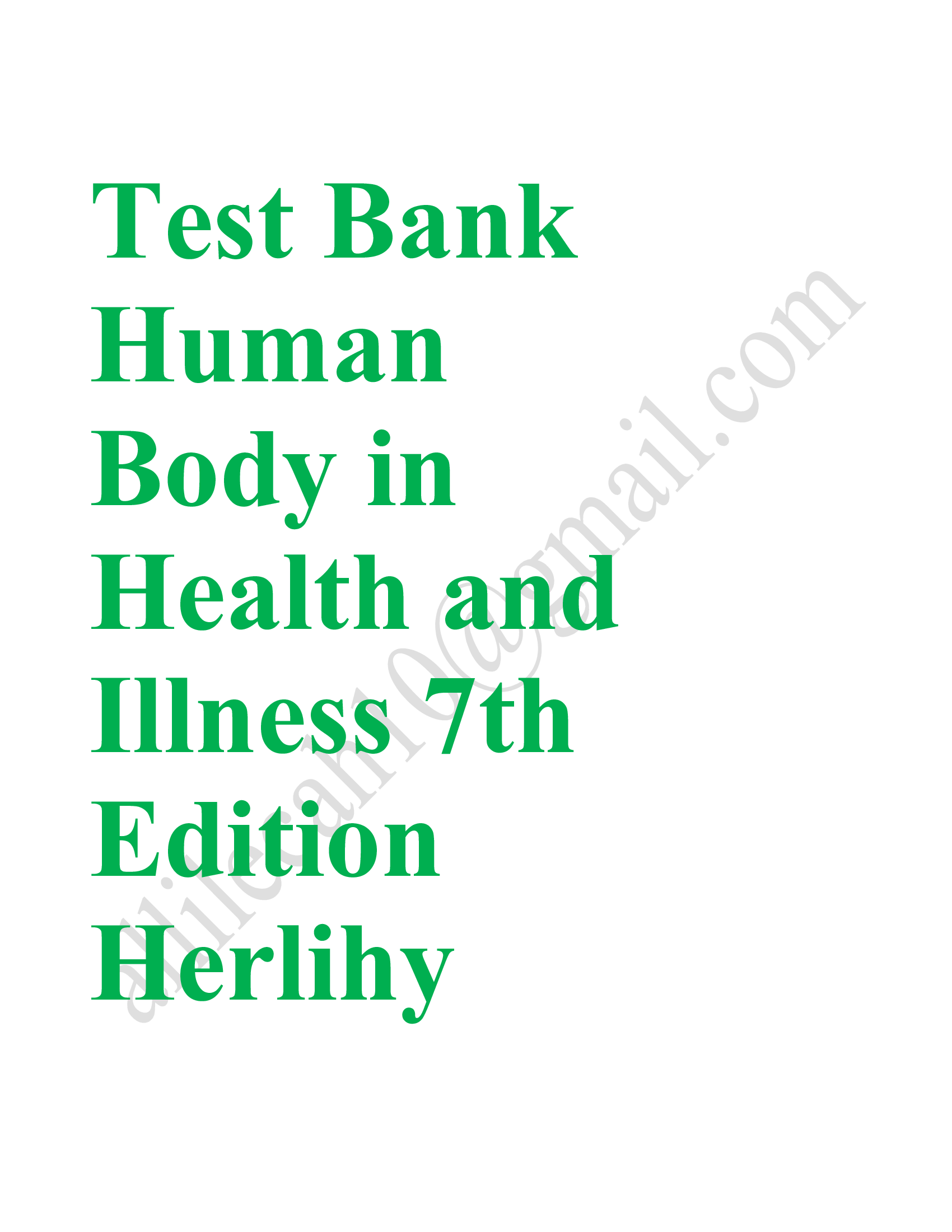 Test bank herlihy the human body in health and illness 7th edition 2023-2024 Latest Update