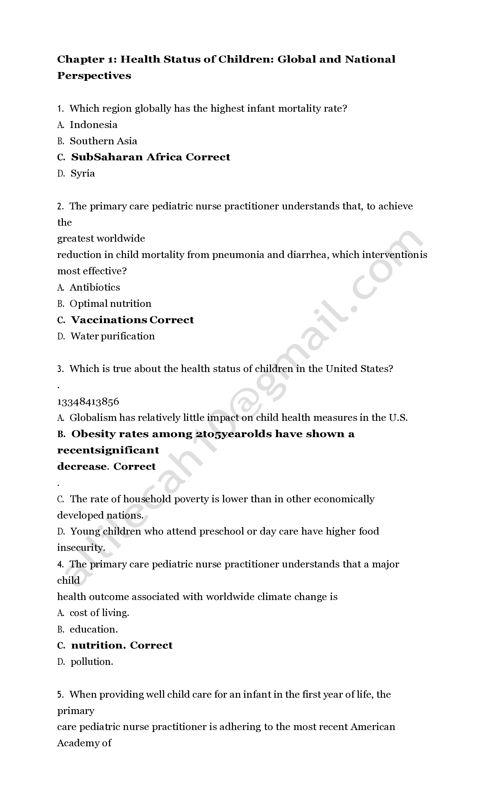 Test bank for burns pediatric primary care 7th edition 2023-2024 Latest Update