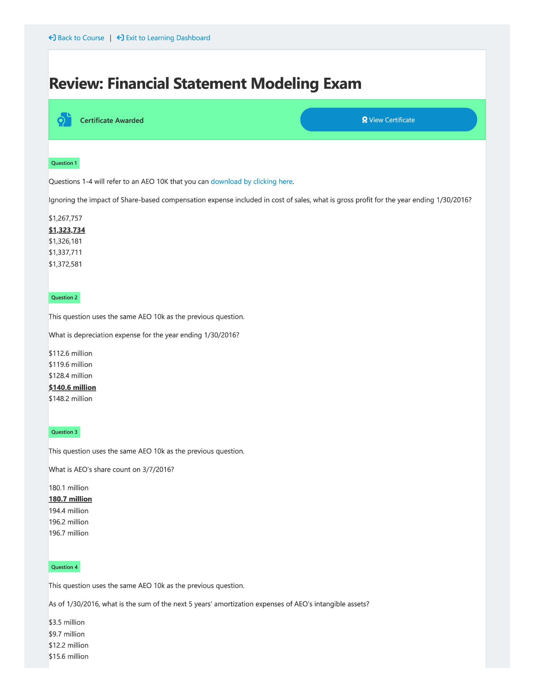 Financial Statement Modeling Exam Wall Street Prep