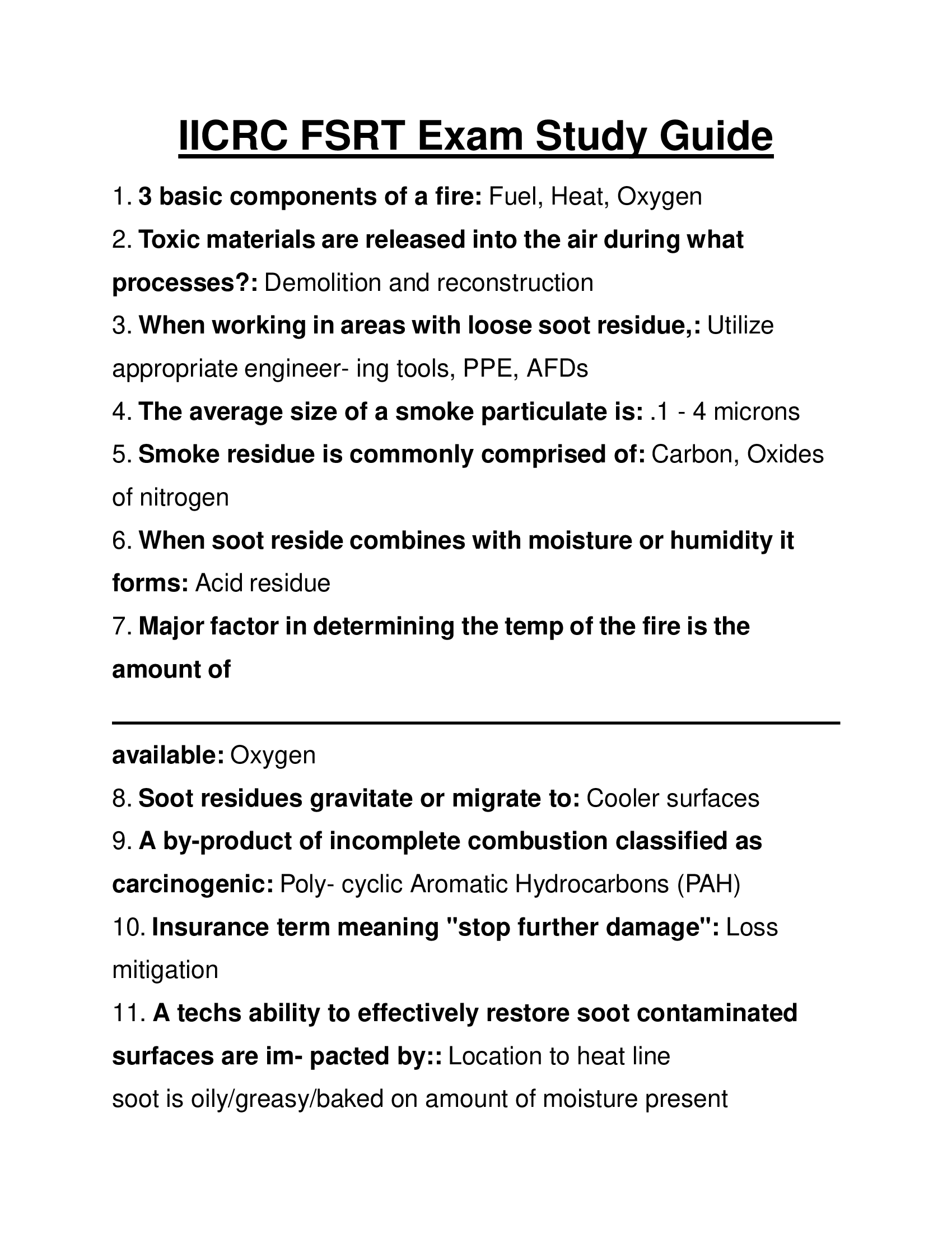 IICRC FSRT Exam Study Guide