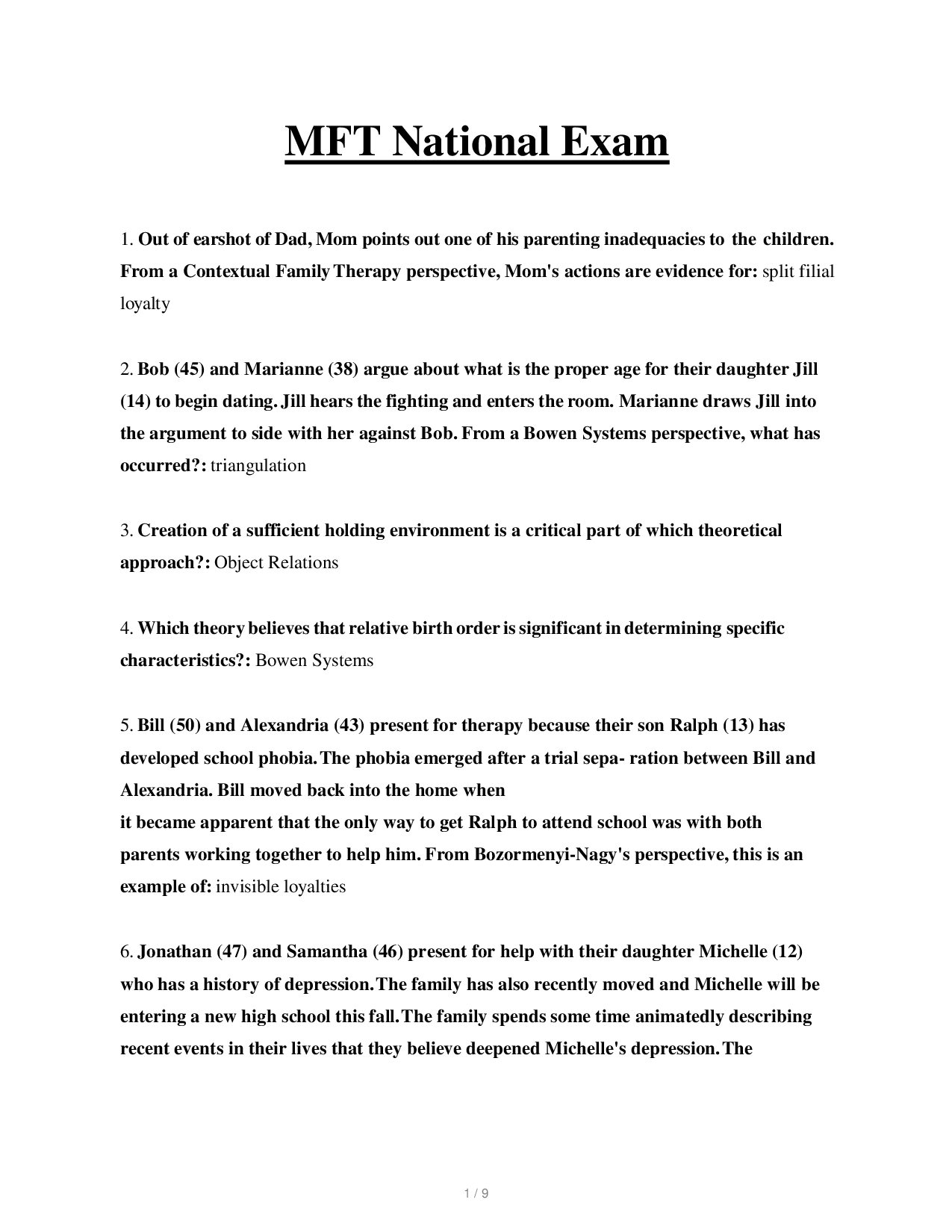 MFT National Exam Prep 2026 | 98 Verified Scenario-Based Q&A  Clinical & Ethical Mastery