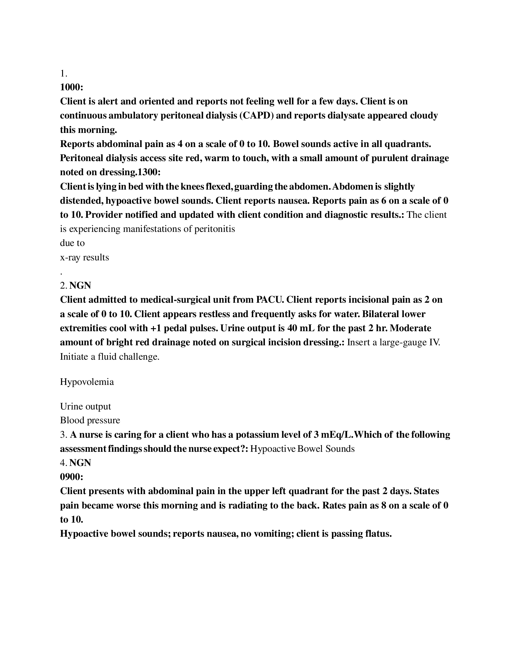 RN Adult Medical Surgical Online Practice 2023 A NGN