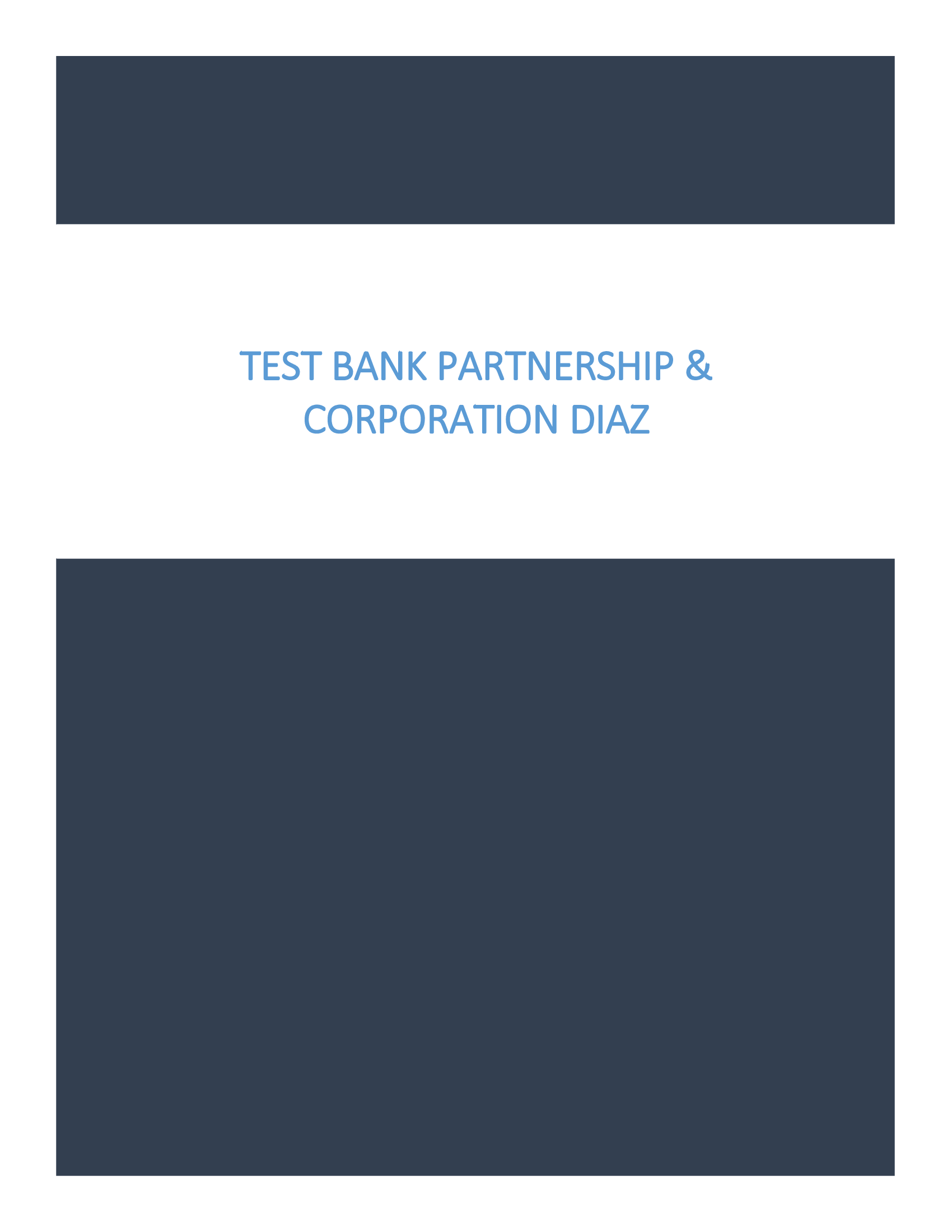 Test Bank Partnership & Corporation Diaz