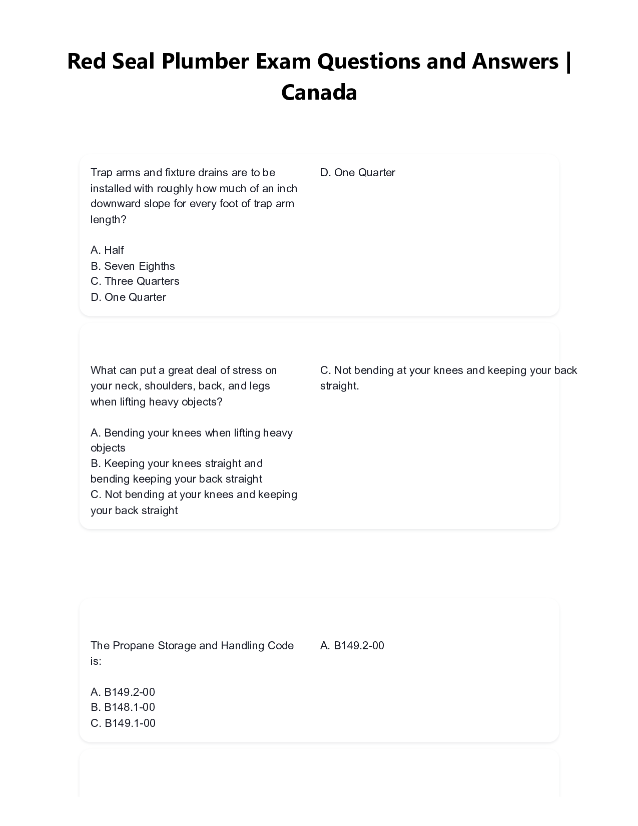 Red Seal 2026: Plumbing Interprovincial (IP) Certification  Exam Questions & Verified Answers | Canada