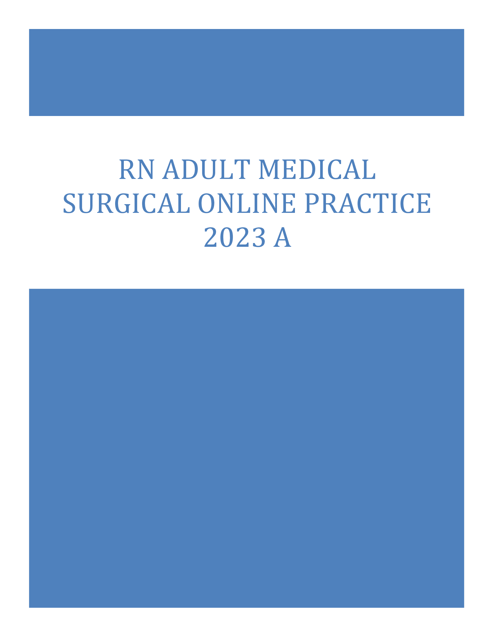 Medical Surgical Online Practice 2023 A