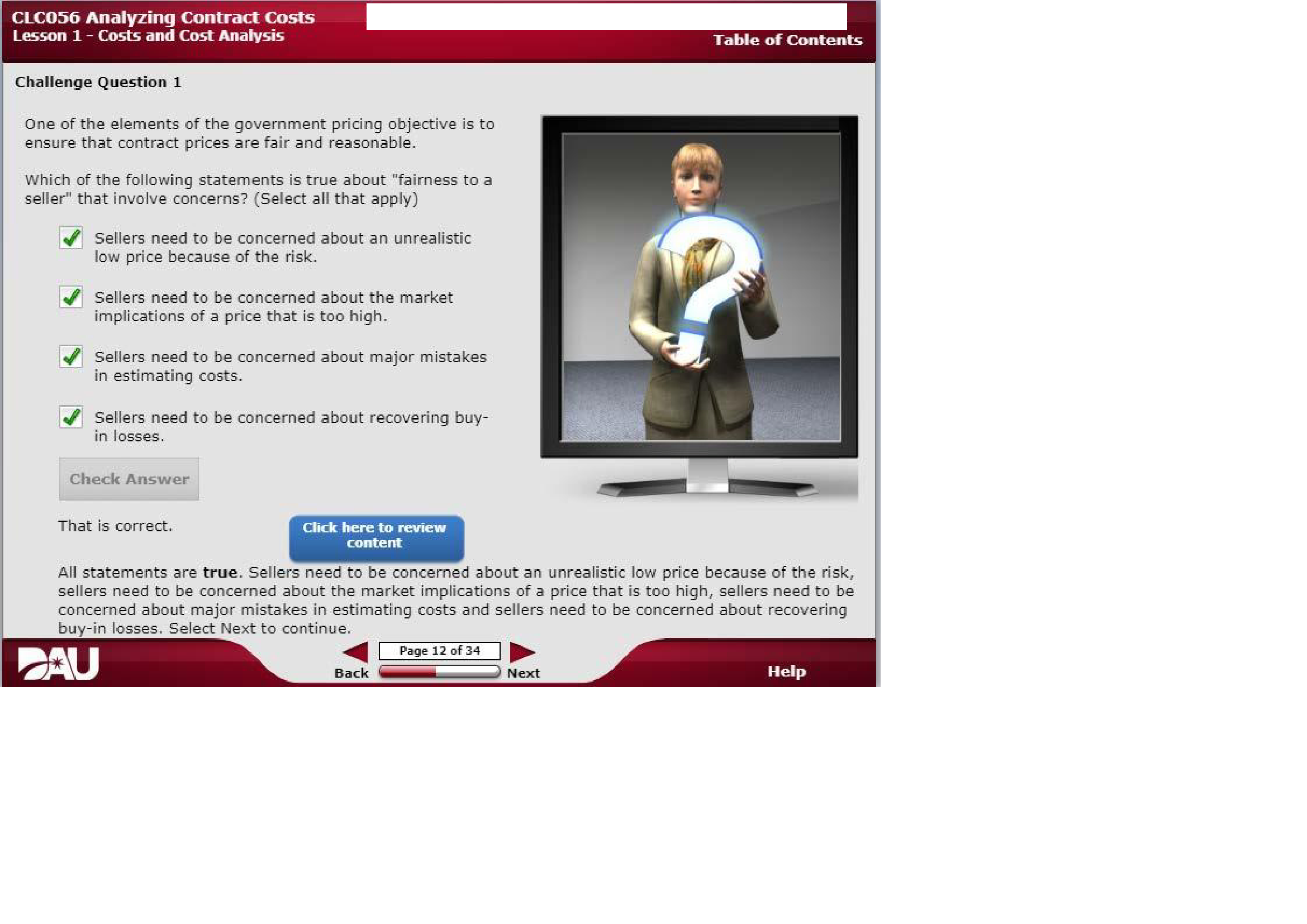 CLC 056 Analyzing Contracts costs Test Bank with questions and answers