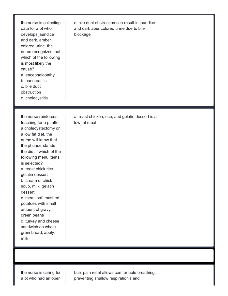 Nclex Cholecystitis Questions and Answers 2026