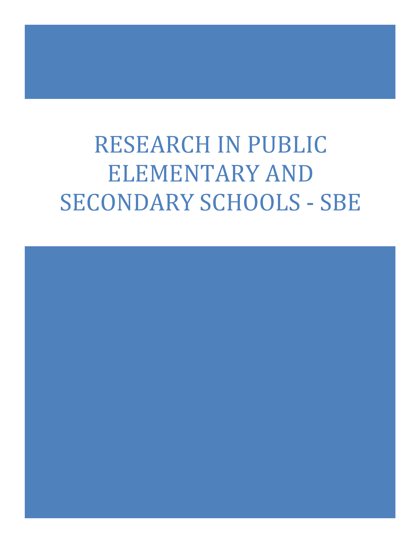 Research in Public Elementary and Secondary Schools Exam Questions and Answers