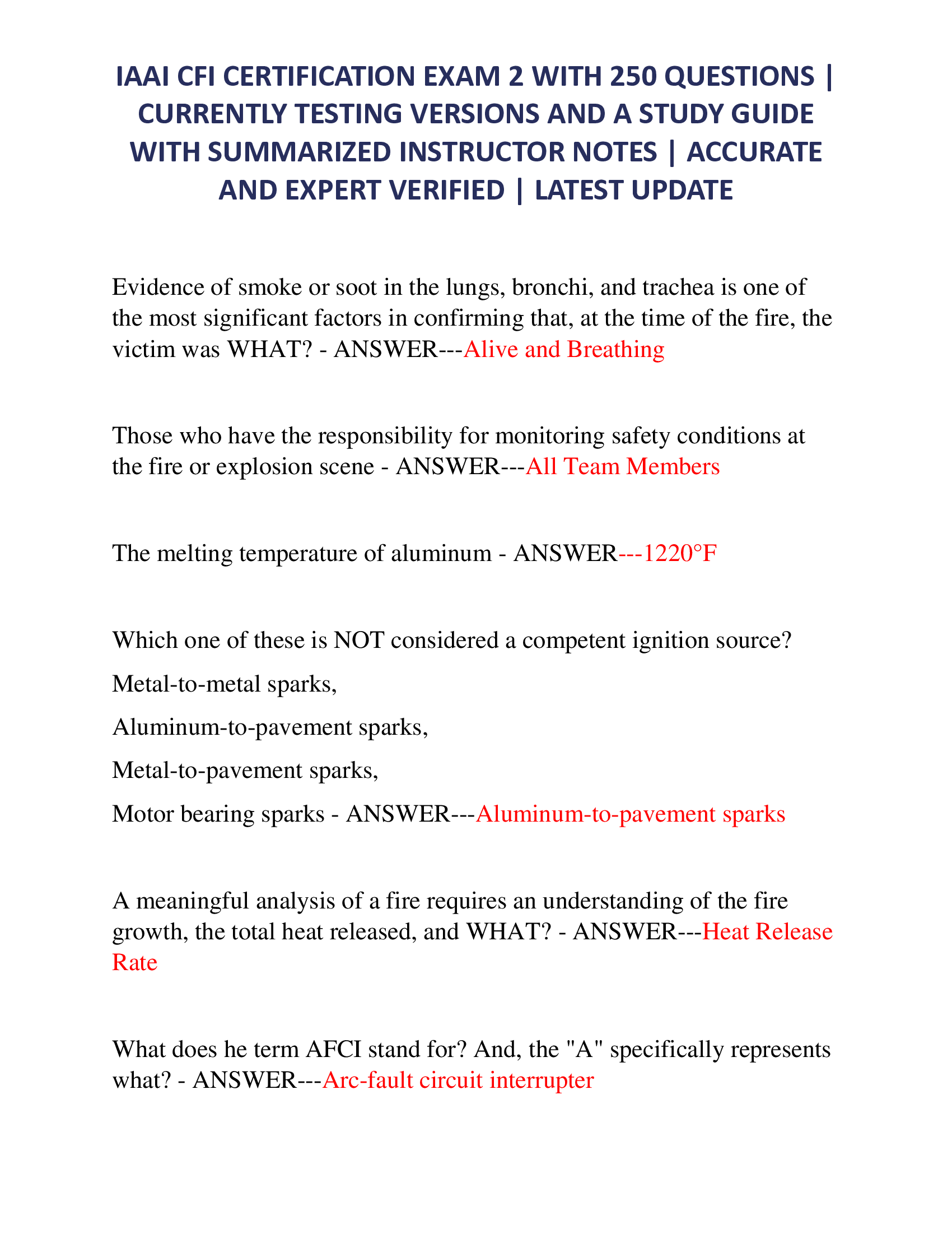 IAAI CFI CERTIFICATION EXAM 2 WITH 250 QUESTIONS | CURRENTLY TESTING VERSIONS AND A STUDY GUIDE WITH SUMMARIZED INSTRUCTOR NOTES | ACCURATE AND EXPERT VERIFIED | LATEST UPDATEIAAI CFI CERTIFICATION EXAM 2 WITH 250 QUESTIONS | CURRENTLY TESTING VERSIONS AND A STUDY GUIDE WITH SUMMARIZED INSTRUCTOR NOTES | ACCURATE AND EXPERT VERIFIED | LATEST UPDATE