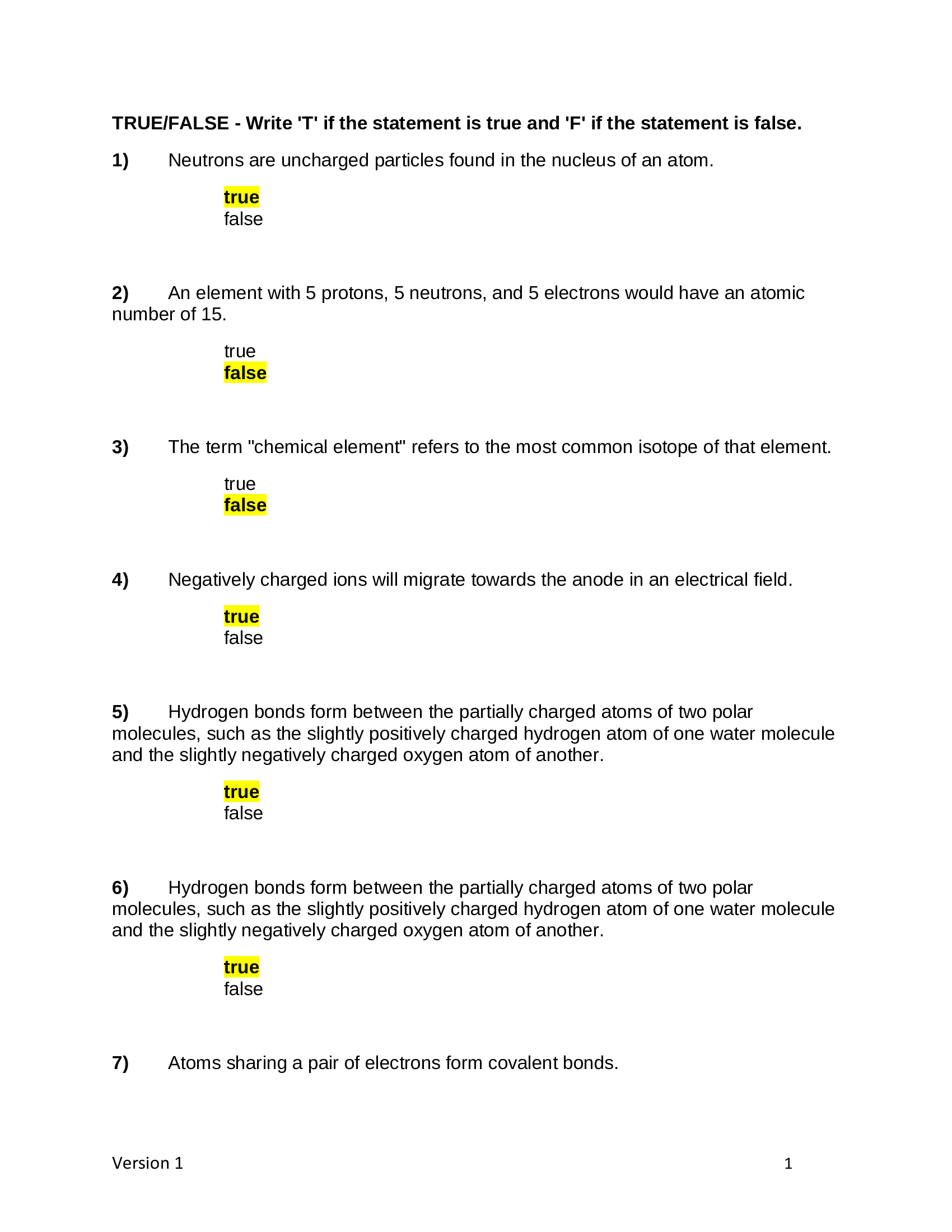 Physiology Ch02 Test Bank