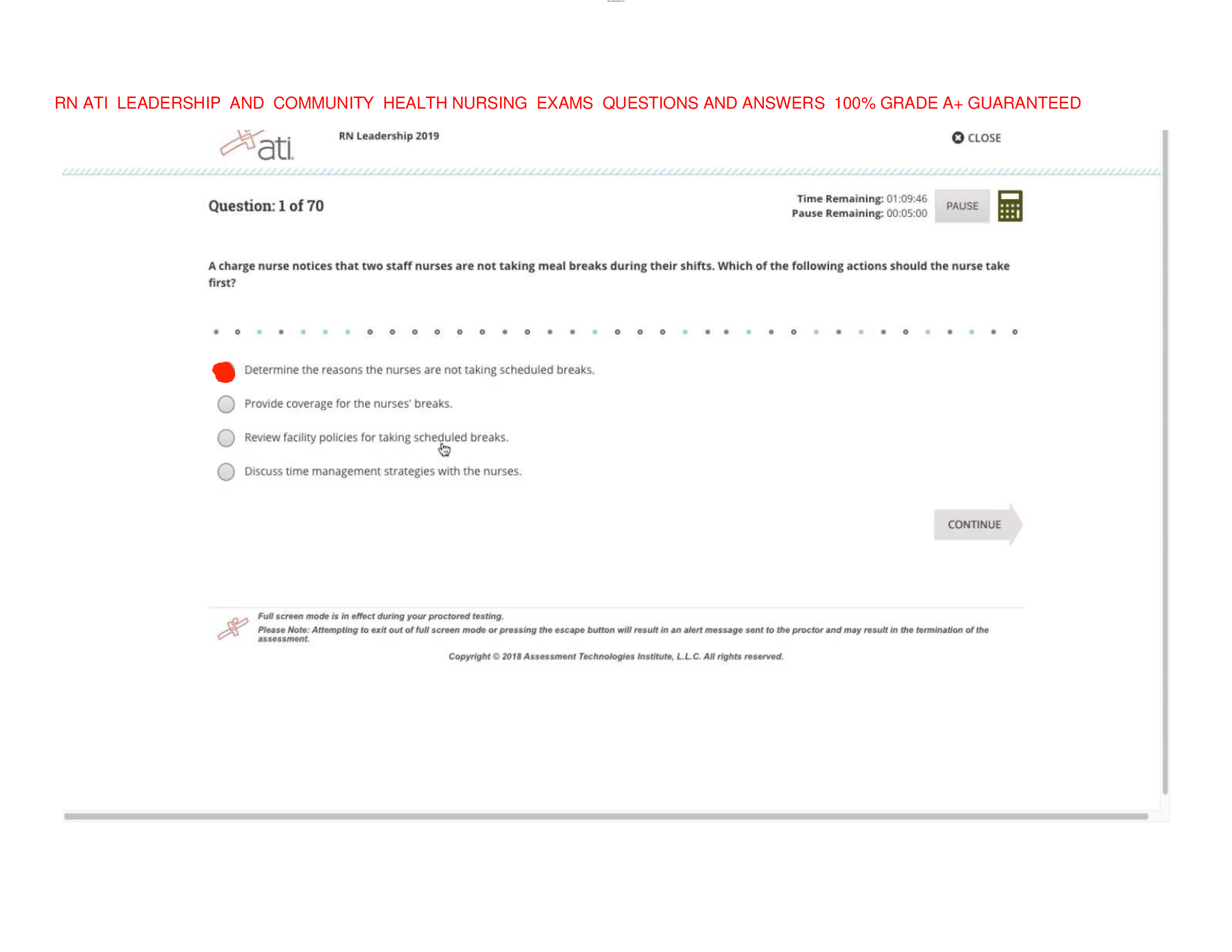 RN ATI  LEADERSHIP  AND  COMMUNITY  HEALTH NURSING  EXAMS  QUESTIONS AND ANSWERS  100% GRADE A+ GUARANTEED