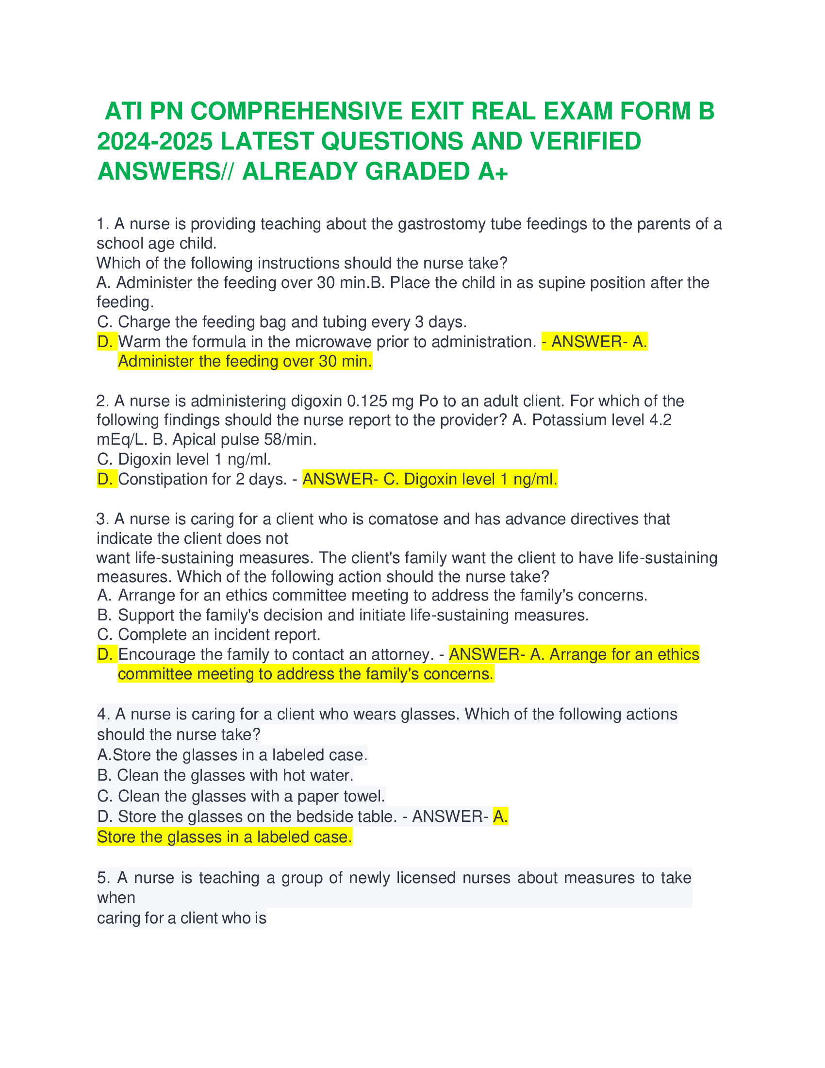 ATI PN COMPREHENSIVE EXIT