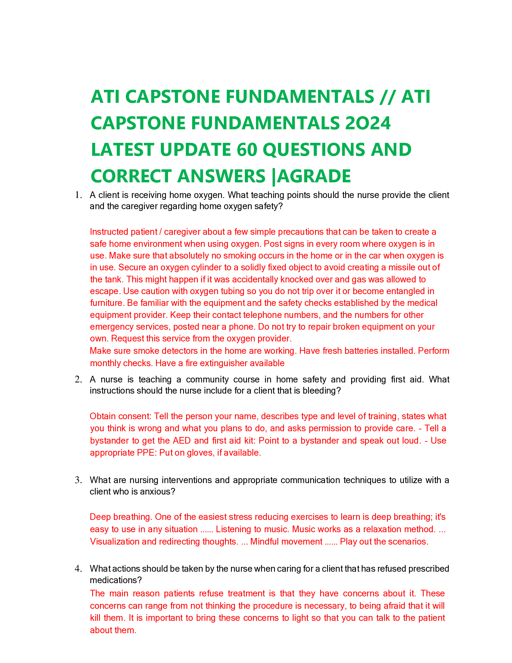 ATI COMMUNITY HEALTH  PROCTORED EXAM 2019 FORM B QUESTIONS AND VERIFIED ANSWERS// ALREADY GRADED A+ 1. A home health nurse is providing teaching to the guardian of a child who has leukemia about methods to prevent complications. Which of the following statements by the guardian indicates an understanding of the teaching?