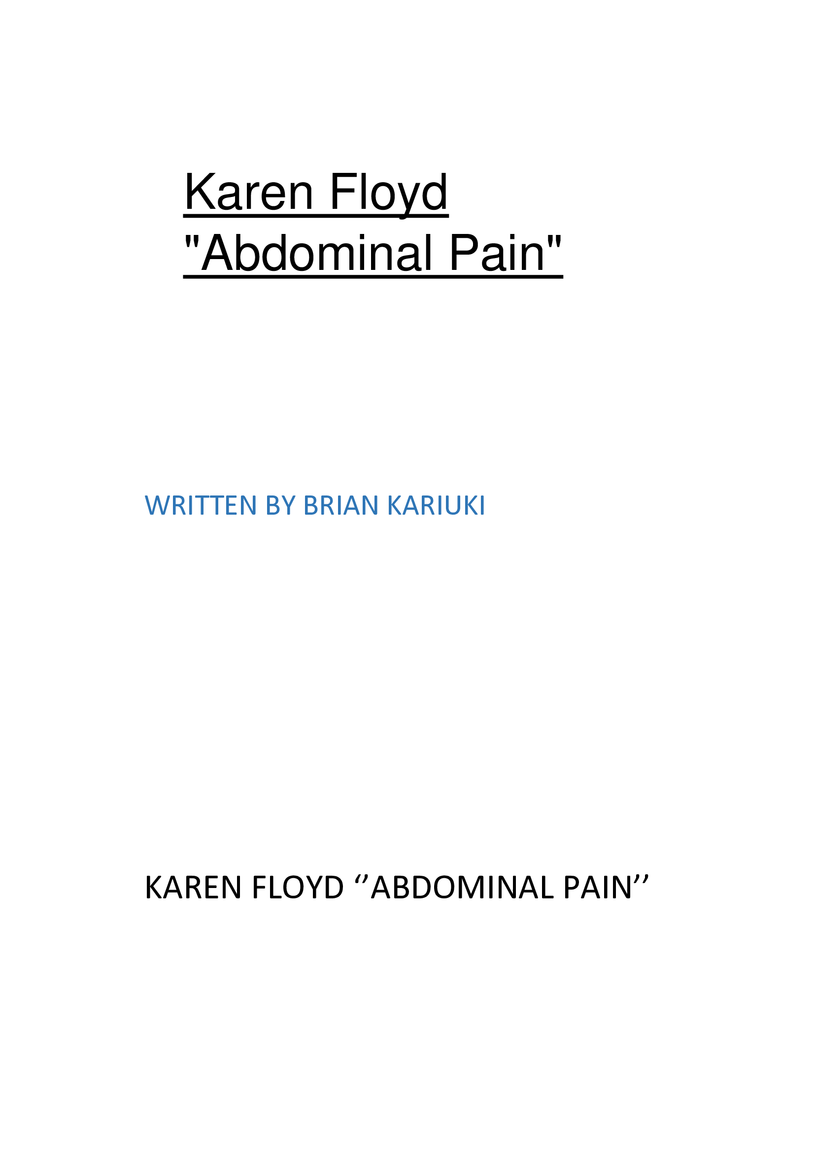 Karen Floyd  Abdominal Pain