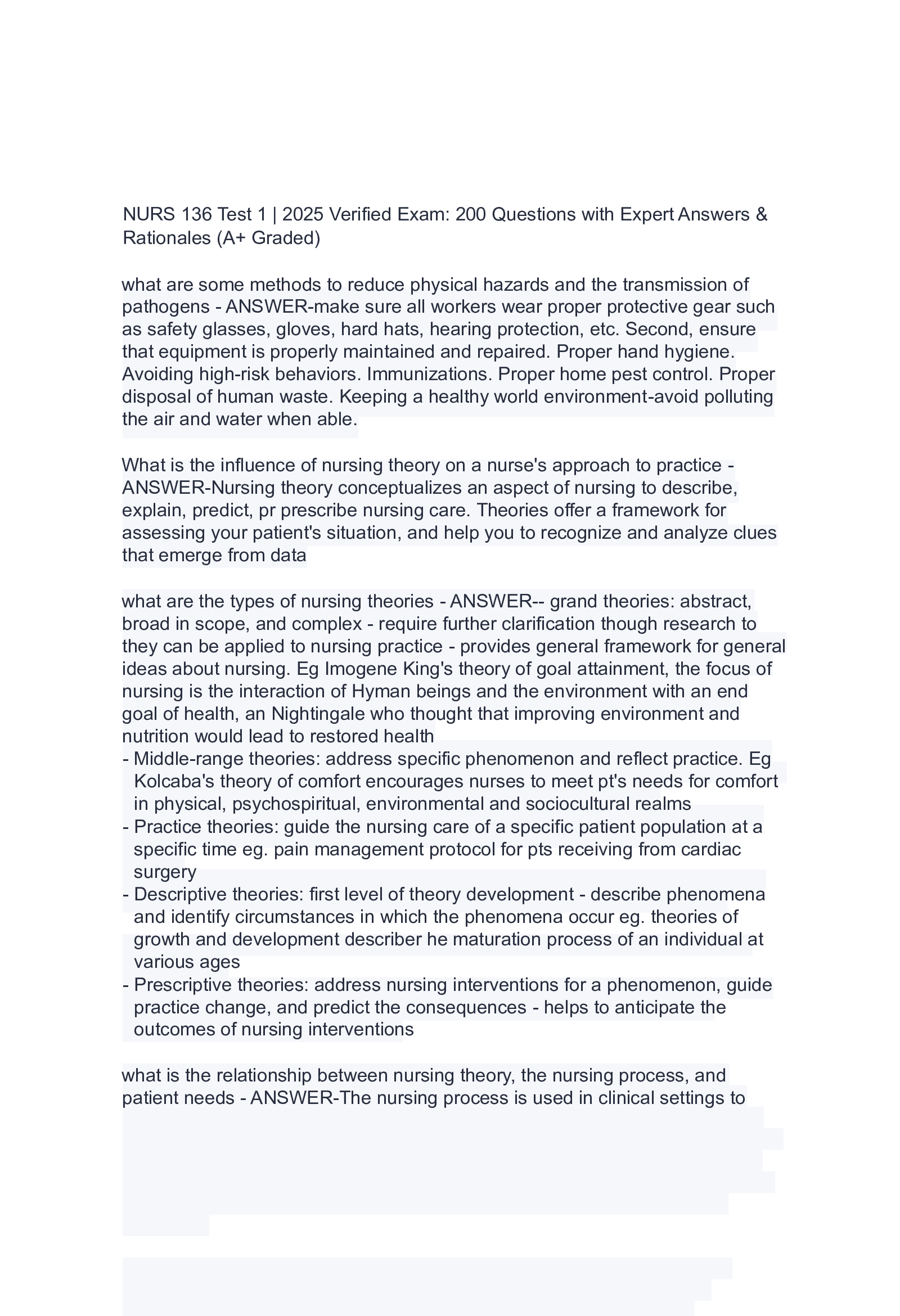 A+ Certified Transcultural Nursing TRANSCULTURAL NURSING FINAL