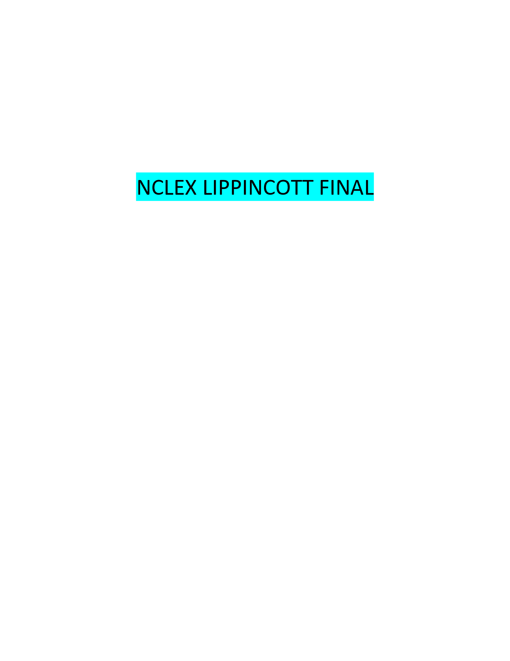 NCLEX LIPPINCOTT FINAL