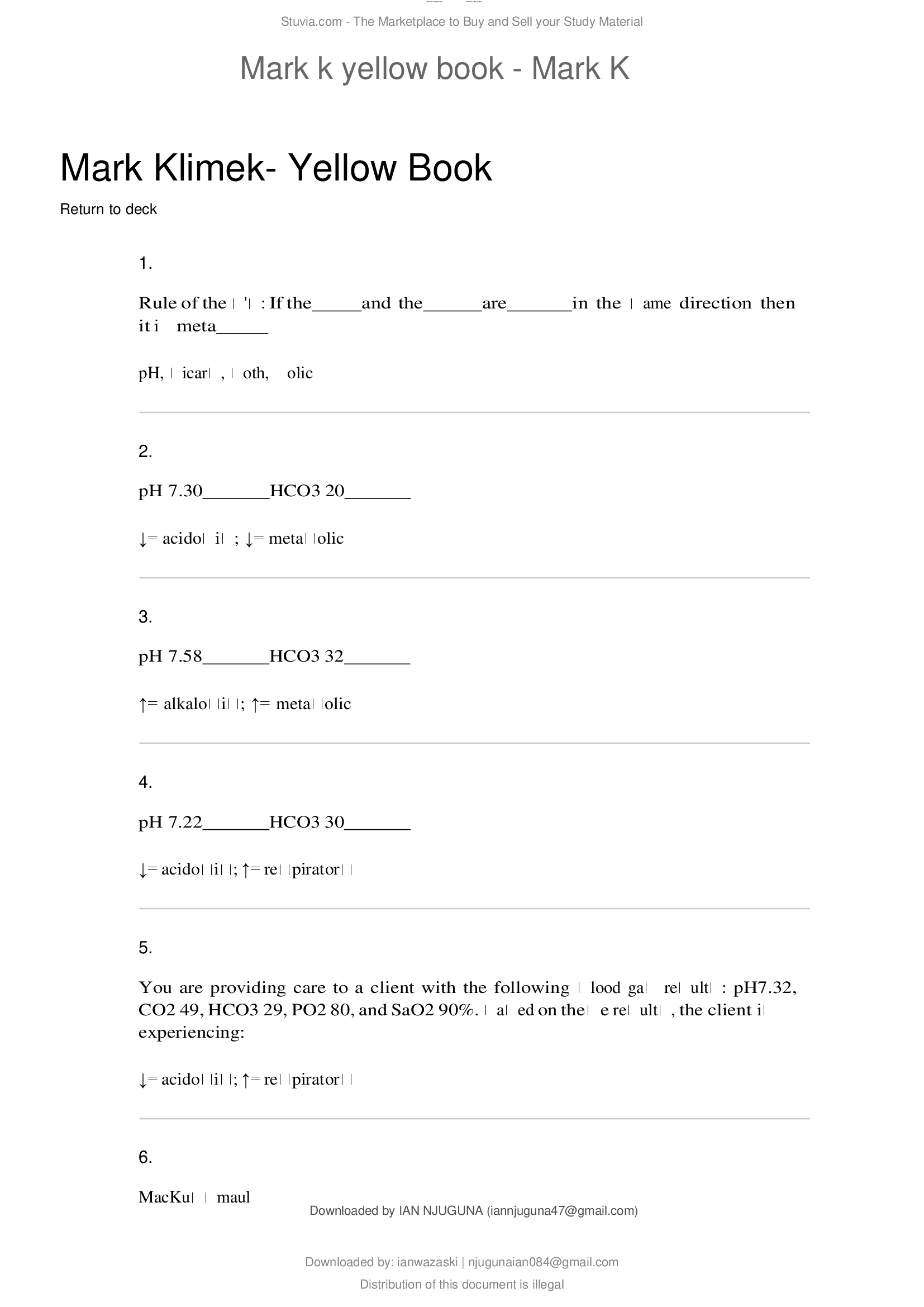 Mark k yellow book - Mark K