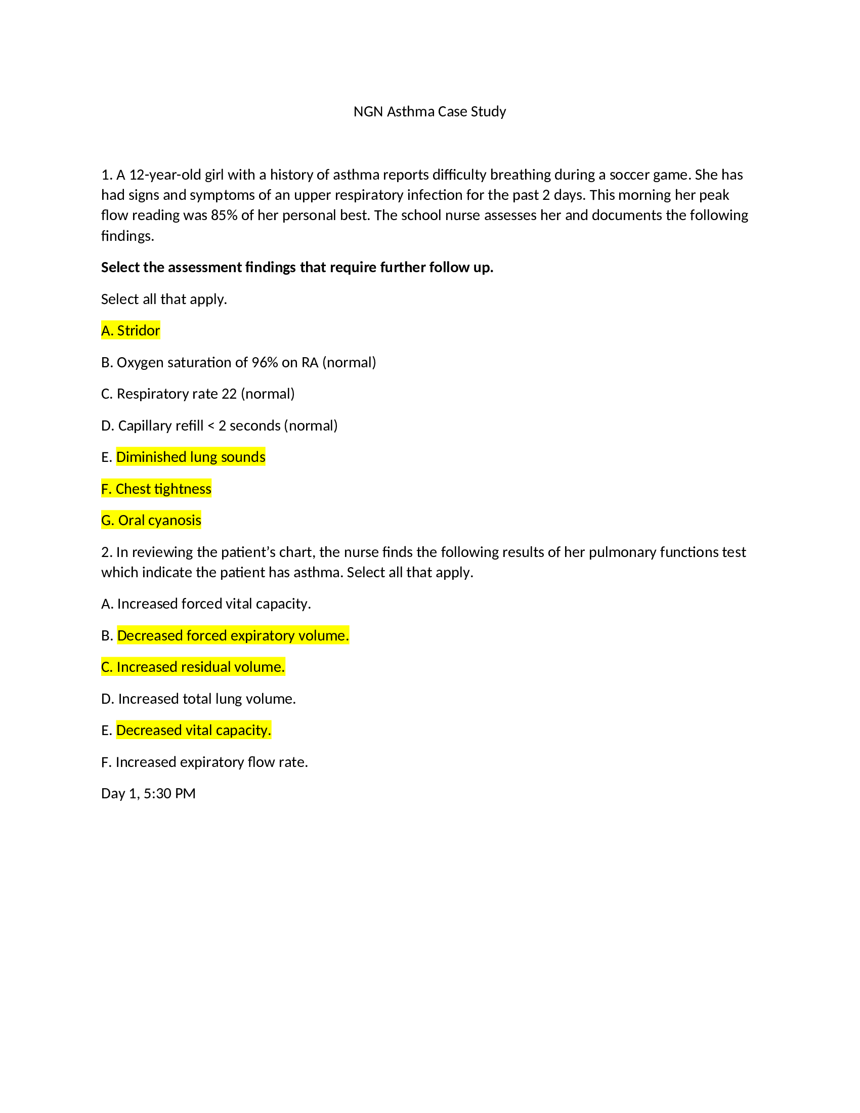 NGN Asthma Case Study (Solved 2026)