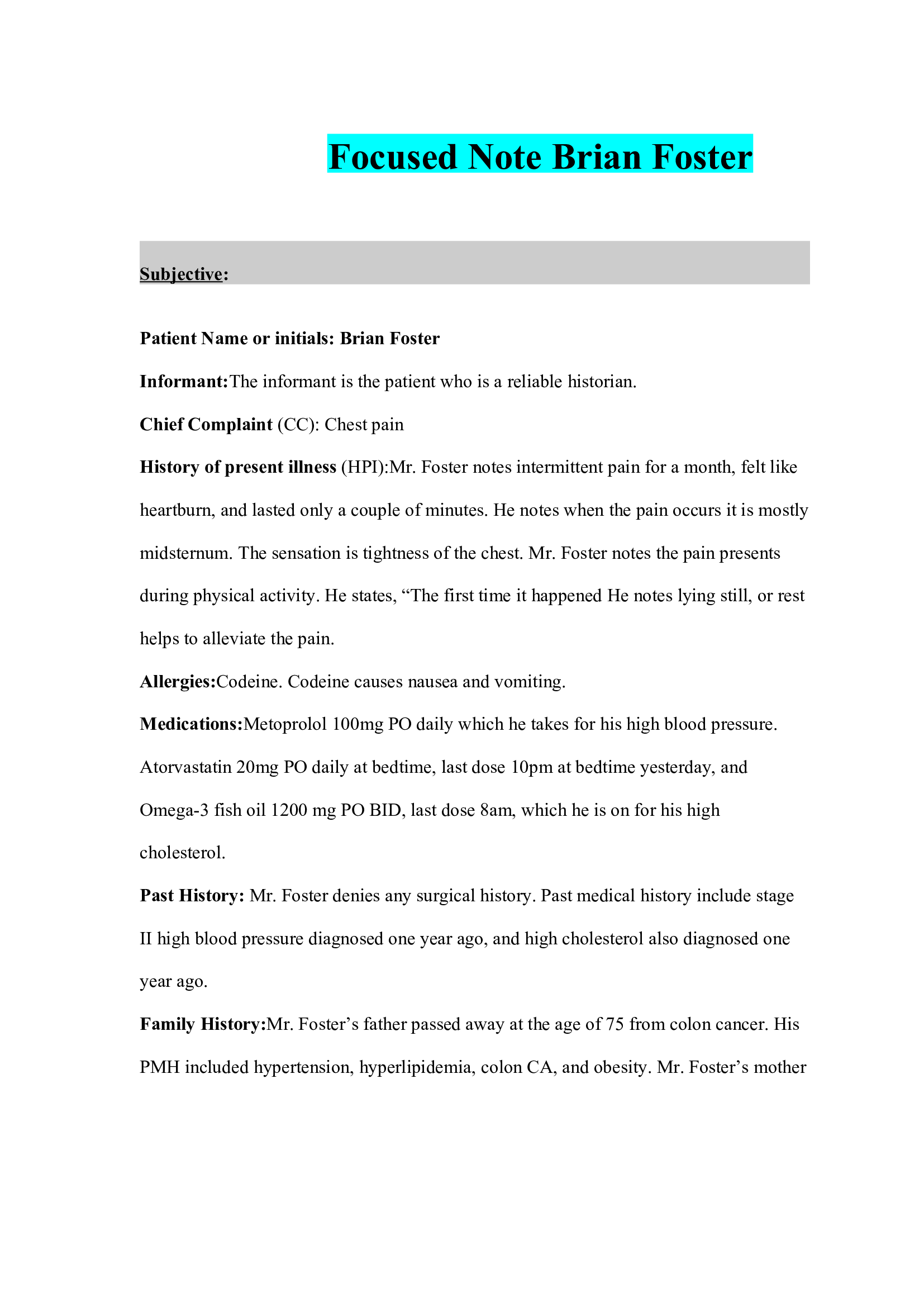 Brian Foster Focused Note Updated 2026