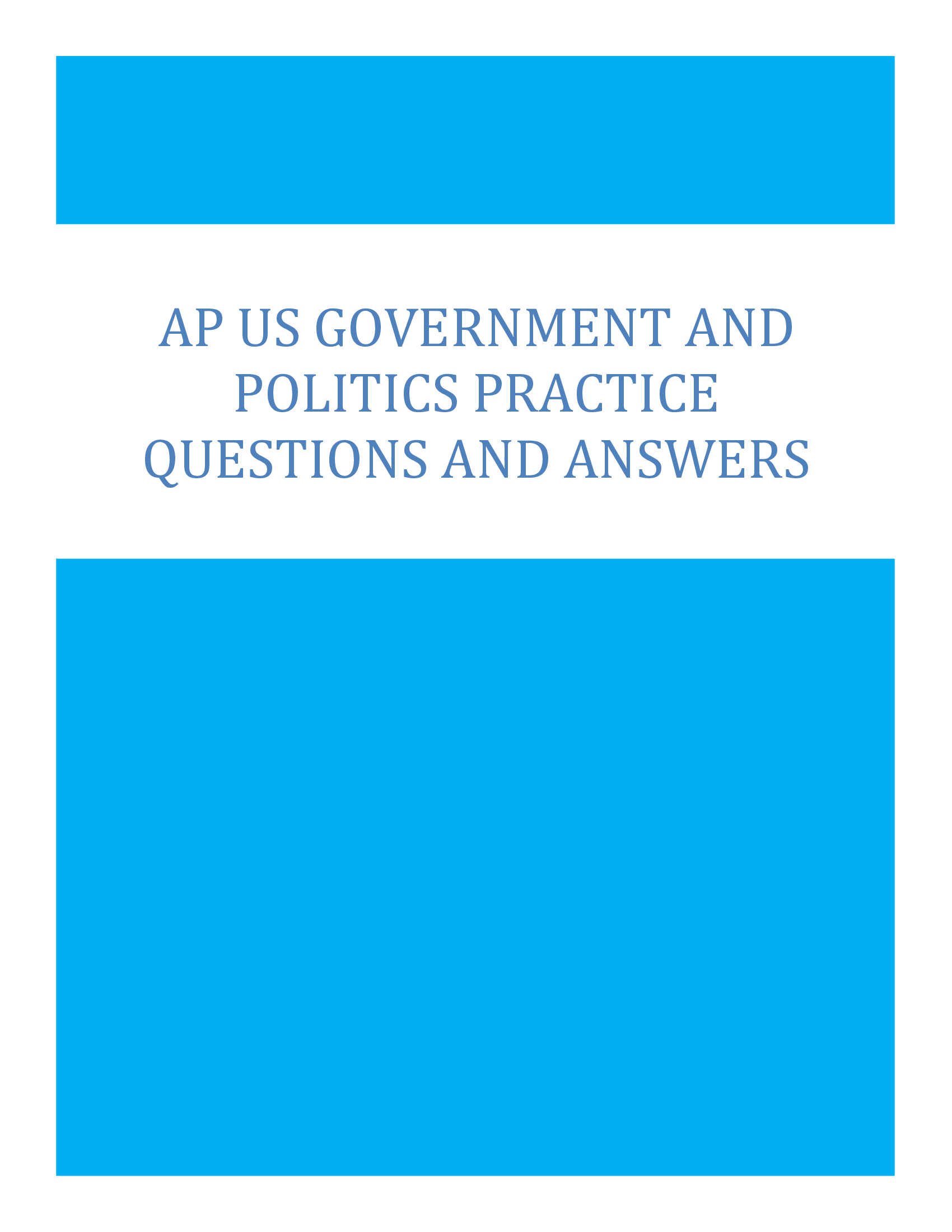 AP US Government and Politics Practice Questions and Answers 2024